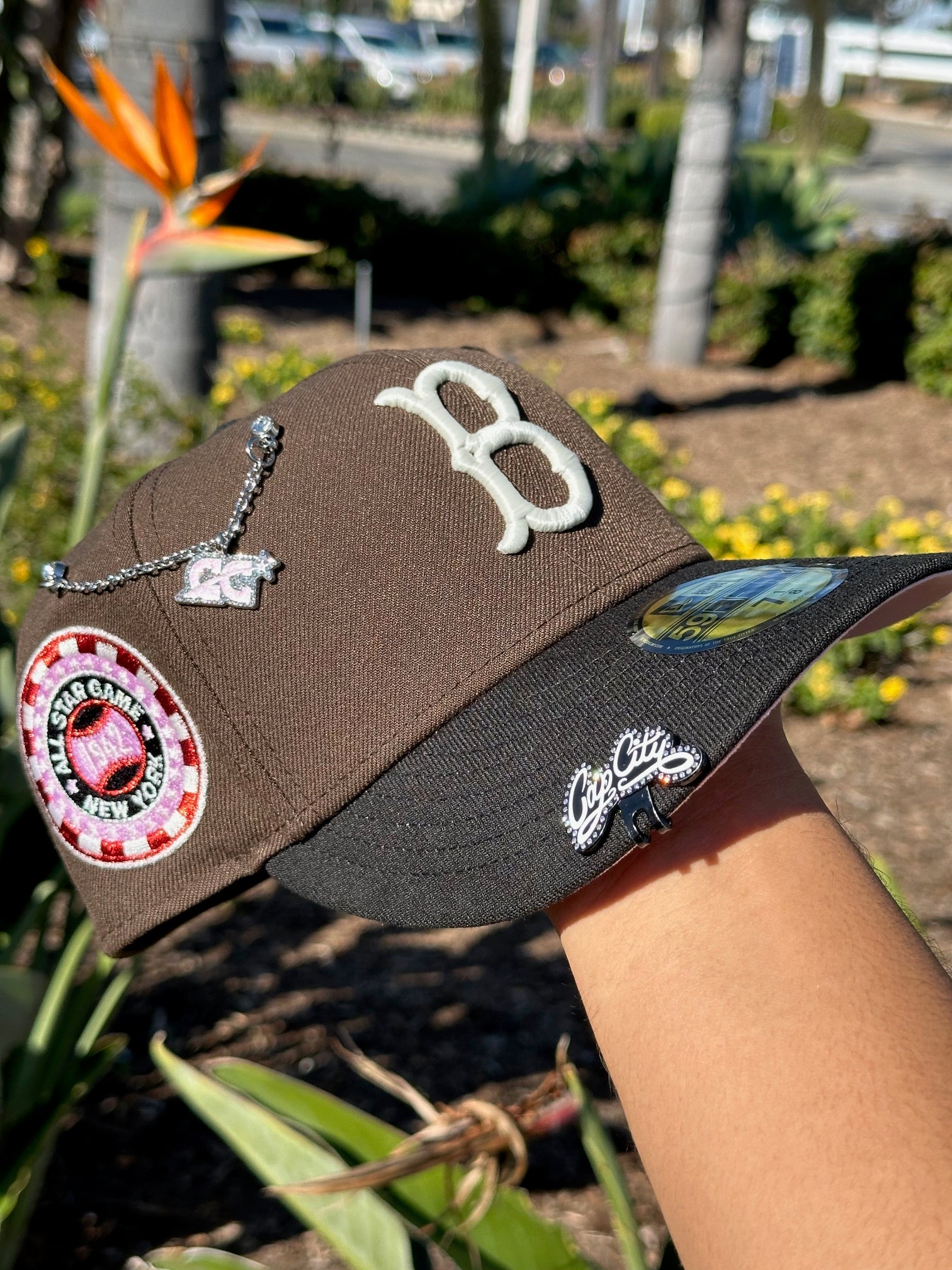 NEW ERA EXCLUSIVE 59FIFTY MOCHA/BLACK BROOKLYN DODGERS W/ 1942 ALL STAR GAME SIDE PATCH