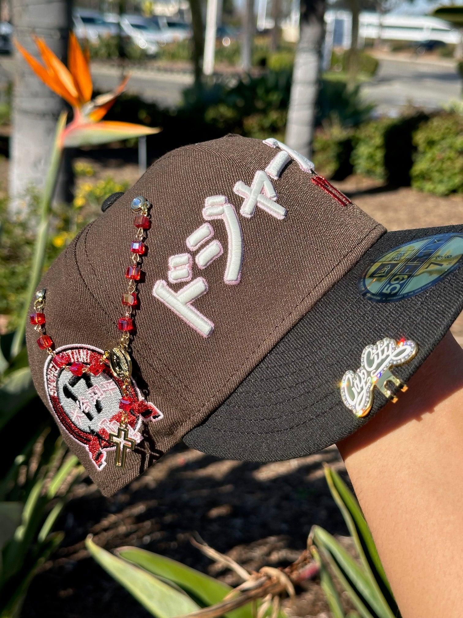 NEW ERA 59FIFTY MOCHA/BLACK LOS ANGELES DODGERS JAPANESE SCRIPT W/ "SHOHEI OHTANI" SIDE PATCH