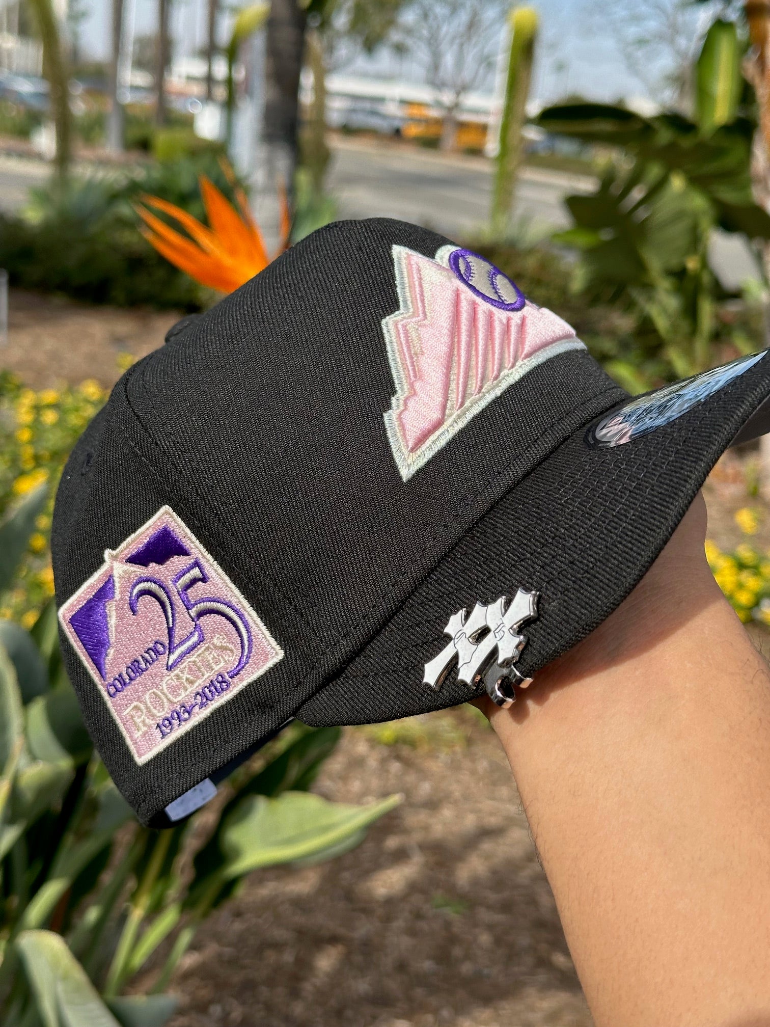 NEW ERA EXCLUSIVE 9FIFTY A-FRAME BLACK COLORADO ROCKIES SNAPBACK W/ 25TH ANNIVERSARY SIDE PATCH