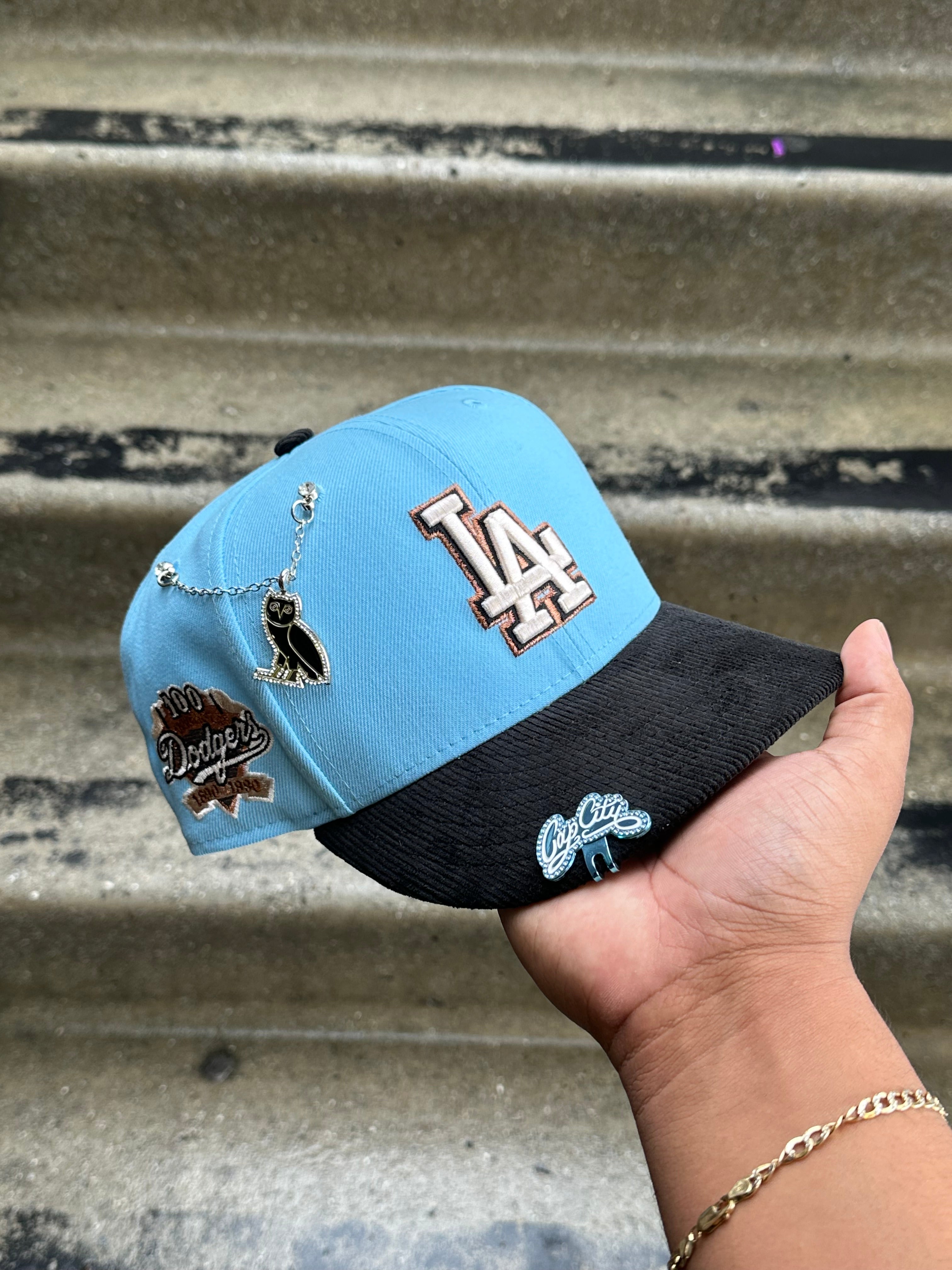 NEW ERA EXCLUSIVE 9FIFTY SKY BLUE/CORDUROY LOS ANGELES DODGERS SNAPBACK W/ 100TH ANNIVERSARY PATCH