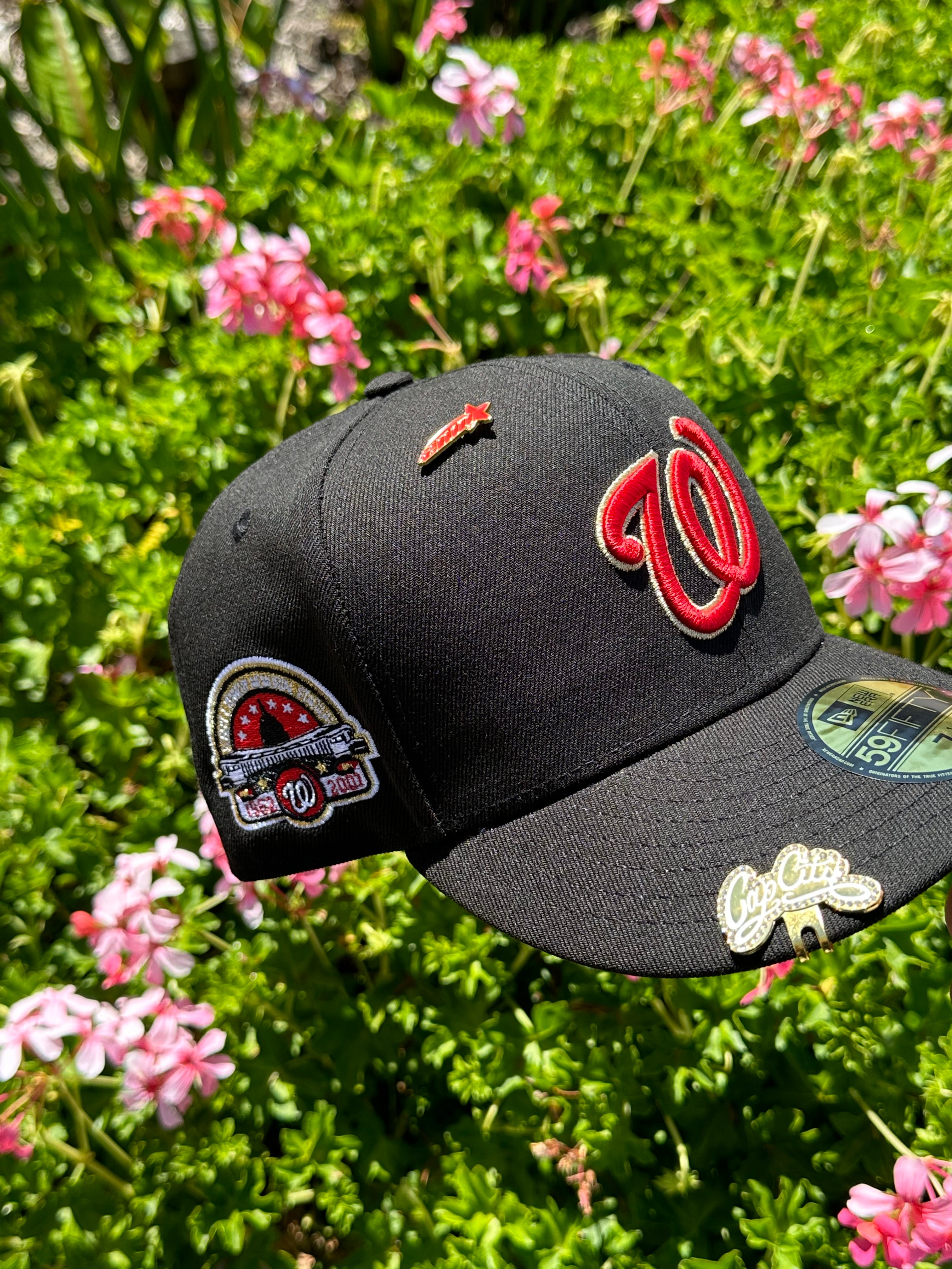 NEW ERA EXCLUSIVE 59FIFTY BLACK WASHINGTON NATIONALS W/ 45TH ANNIVERSARY SIDEPATCH