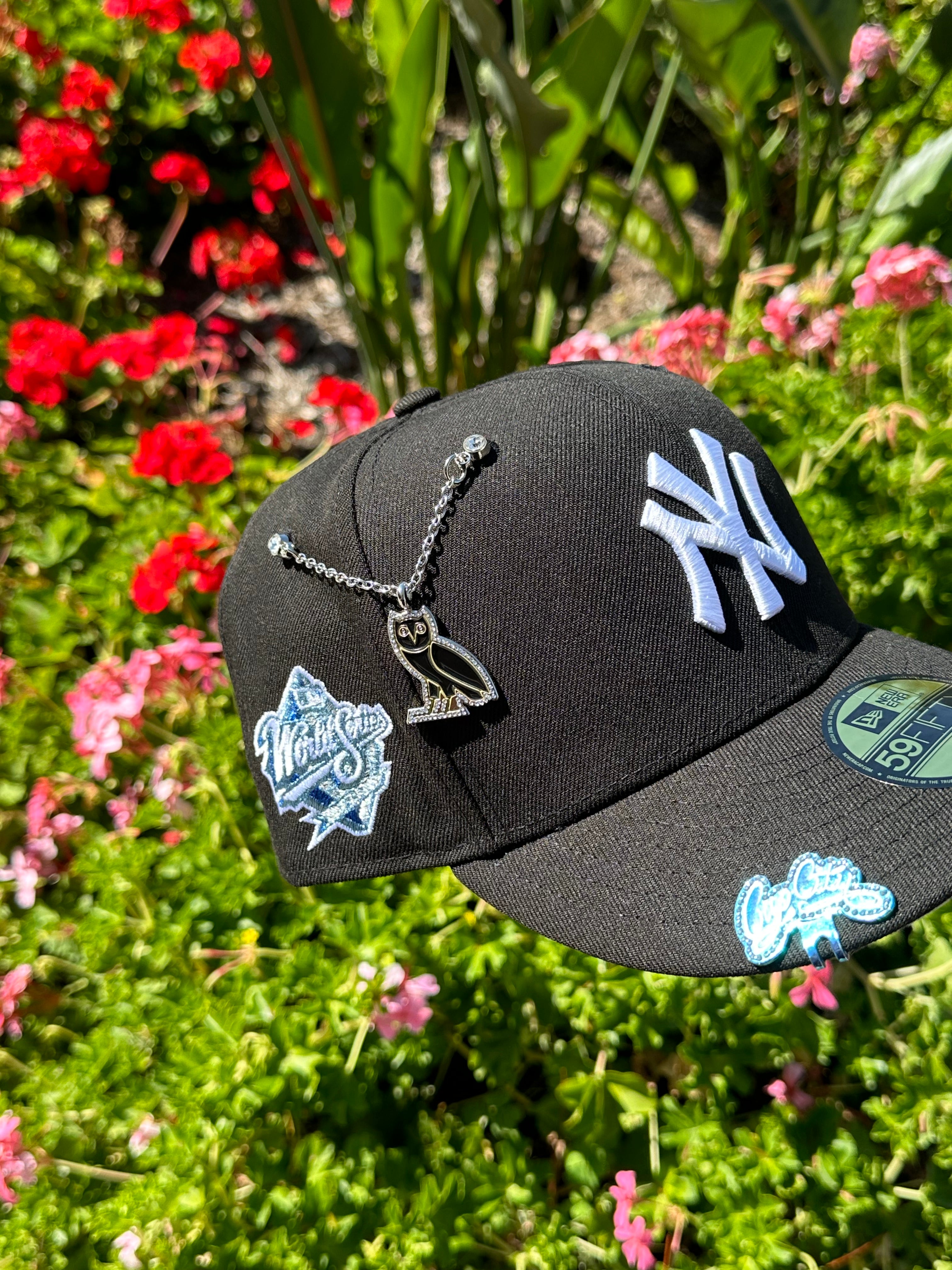 NEW ERA EXCLUSIVE 59FIFTY BLACK NEW YORK YANKEES W/ WORLD SERIES SIDE PATCH