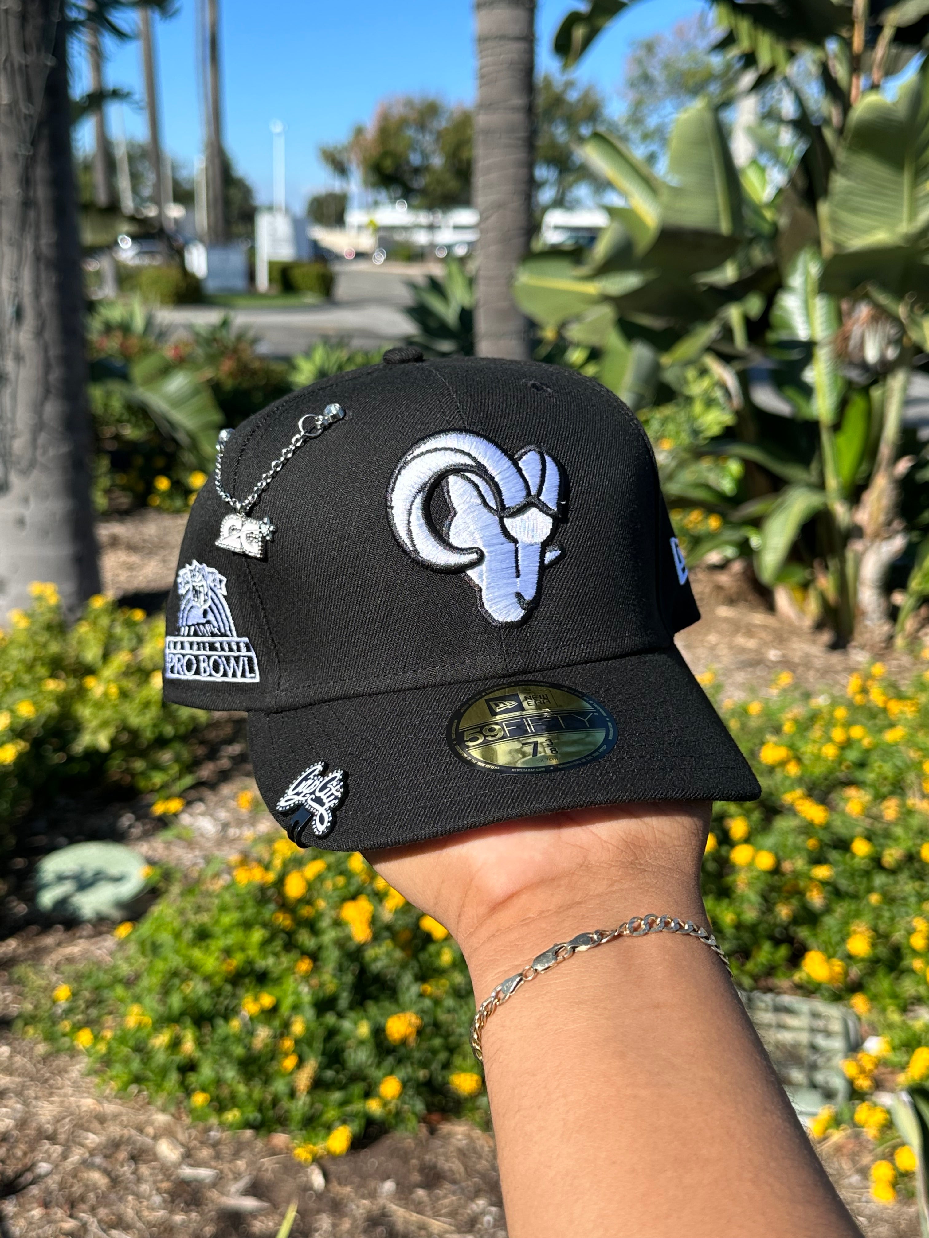 NEW ERA EXCLUSIVE 59FIFTY BLACK LOS ANGLES RAMS W/ 1988 PRO BOWL SIDE PATCH