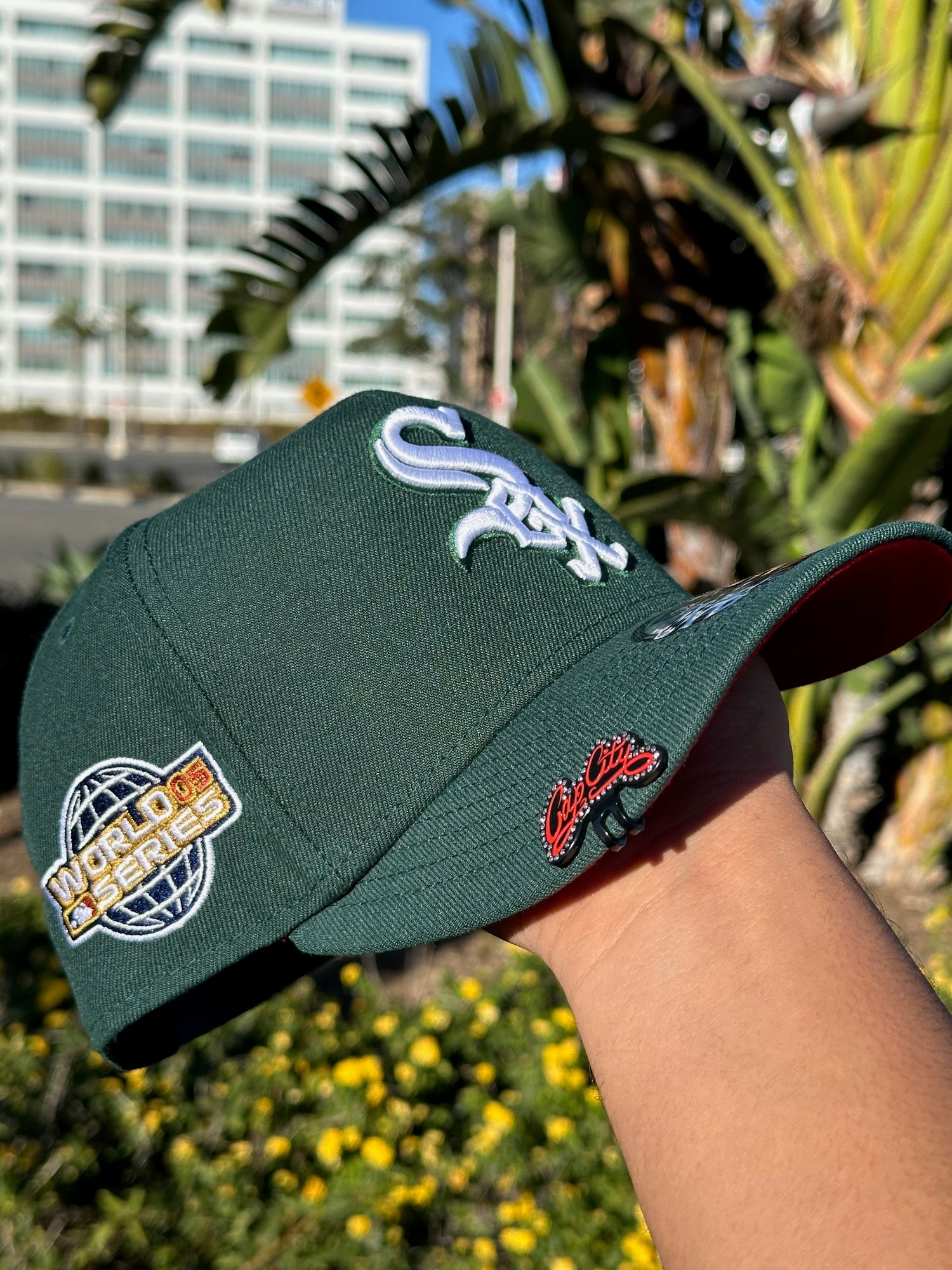 NEW ERA EXCLUSIVE 9FIFTY A-FRAME FOREST GREEN CHICAGO WHITE SOX W/ 2005 WORLD SERIES SIDE PATCH