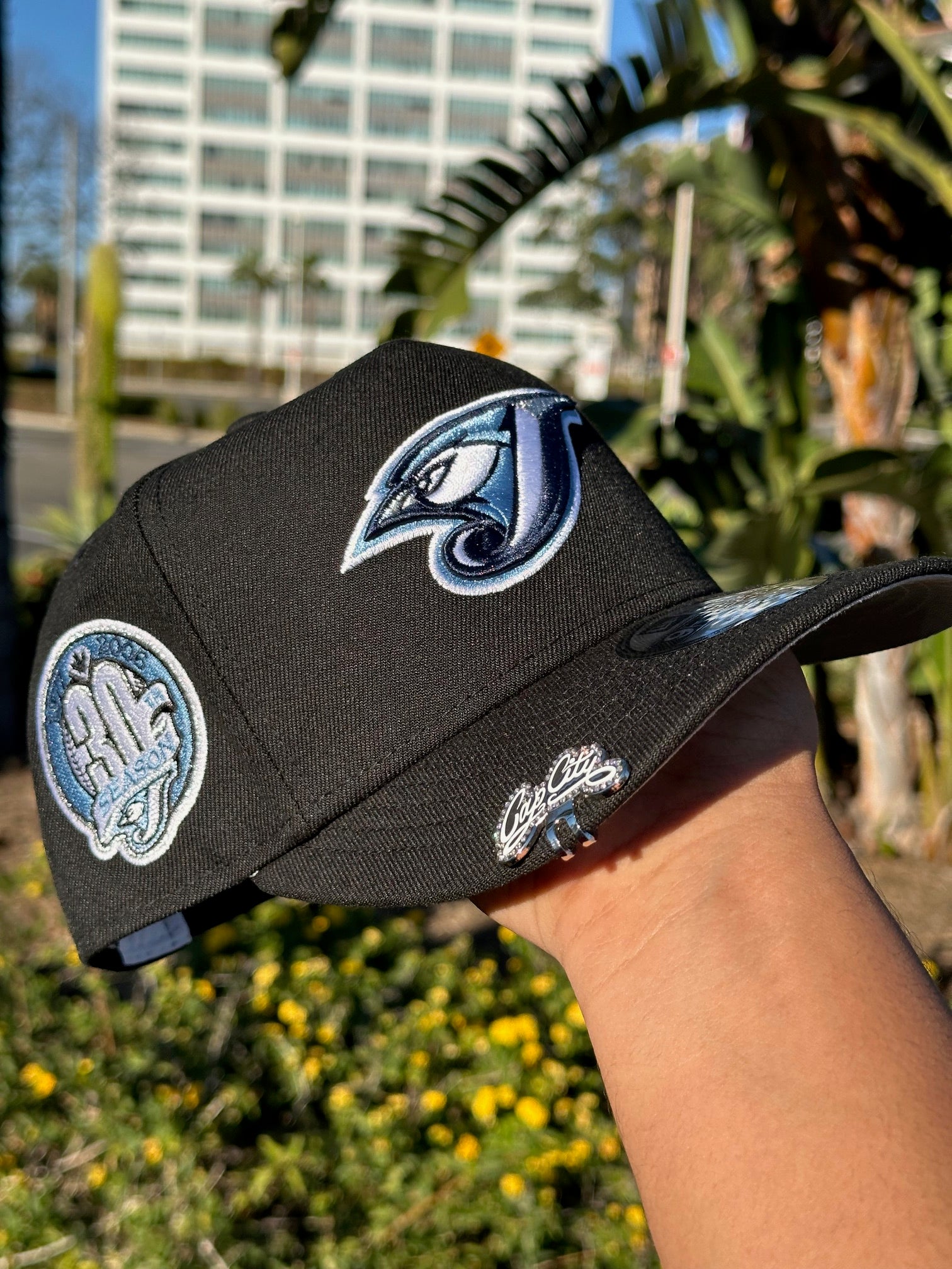 NEW ERA EXCLUSIVE 9FIFTY A-FRAME BLACK TORONTO BLUEJAYS SNAPBACK W/ 30TH ANNIVERSARY SIDE PATCH