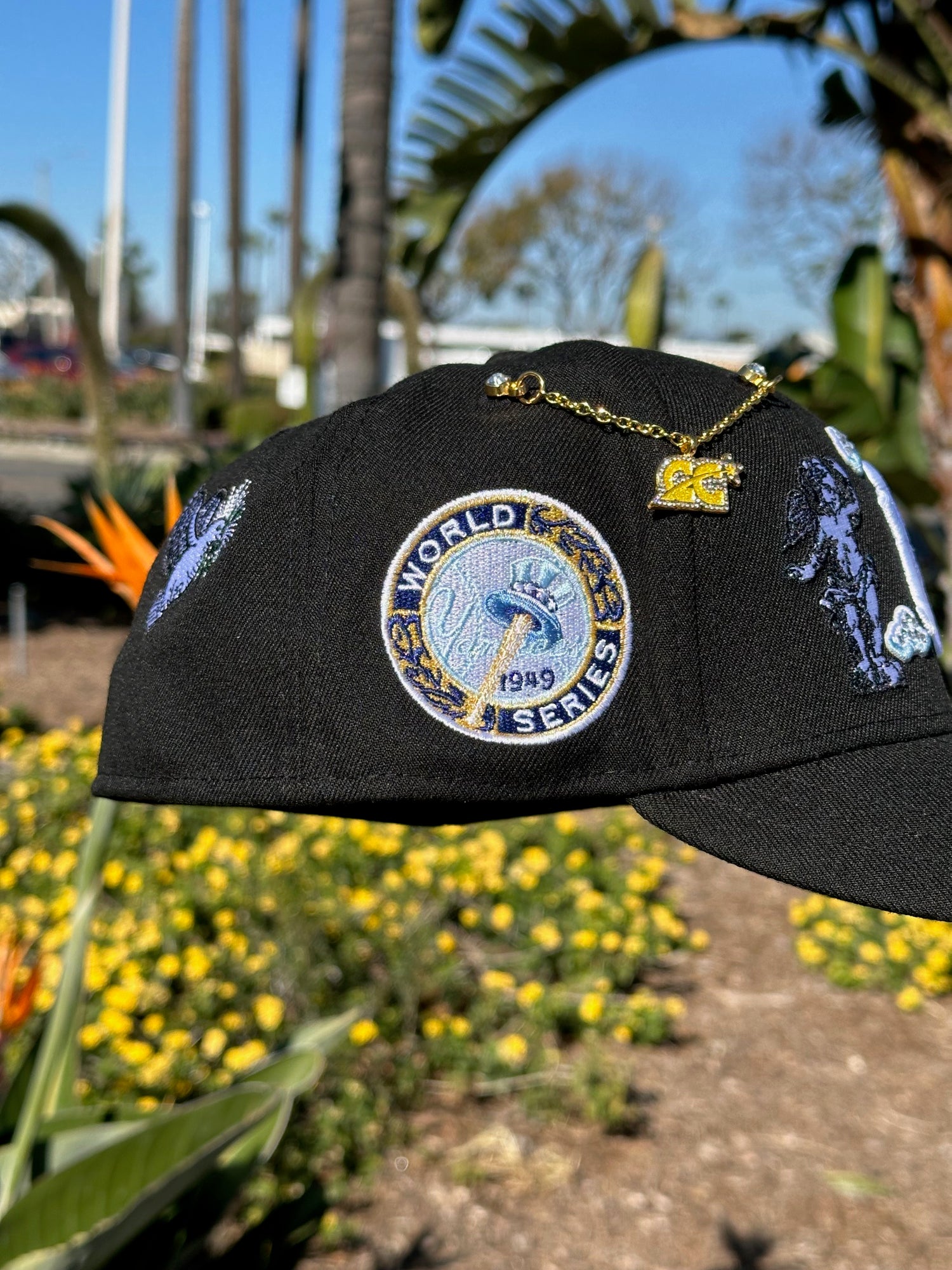 NEW ERA EXCLUSIVE 59FIFTY BLACK NEW YORK YANKEES "HEAVENLY CITY" W/ 1949 WORLD SERIES SIDE PATCH *FREE BLIP INCLUDED