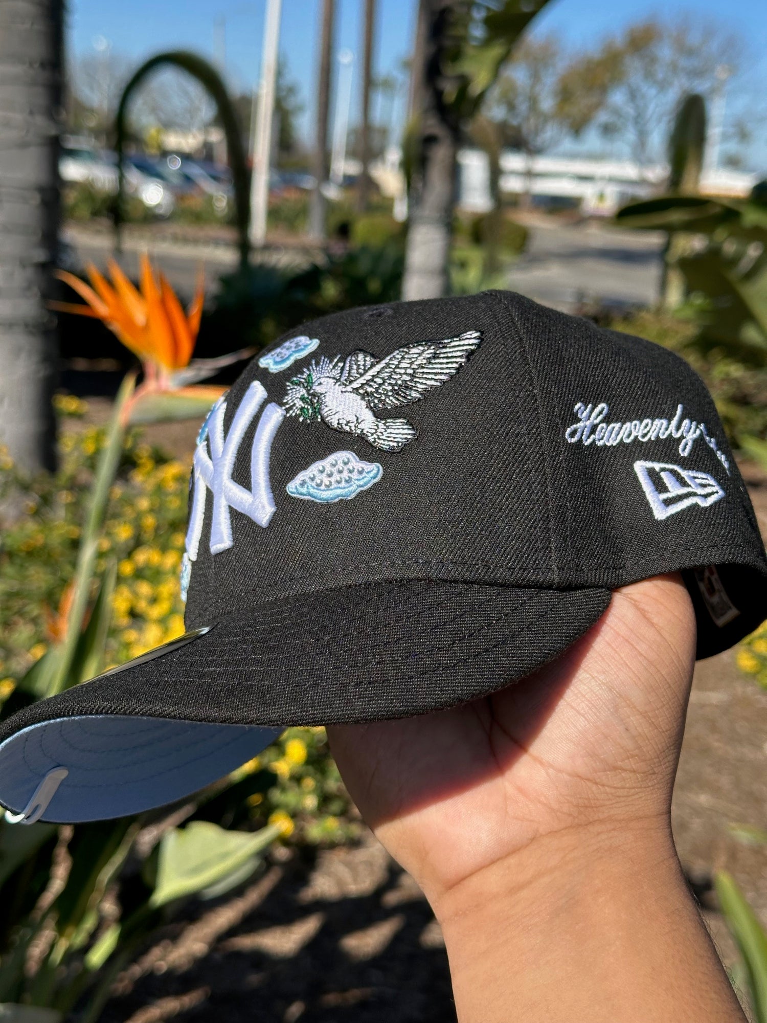 NEW ERA EXCLUSIVE 59FIFTY BLACK NEW YORK YANKEES "HEAVENLY CITY" W/ 1949 WORLD SERIES SIDE PATCH *FREE BLIP INCLUDED
