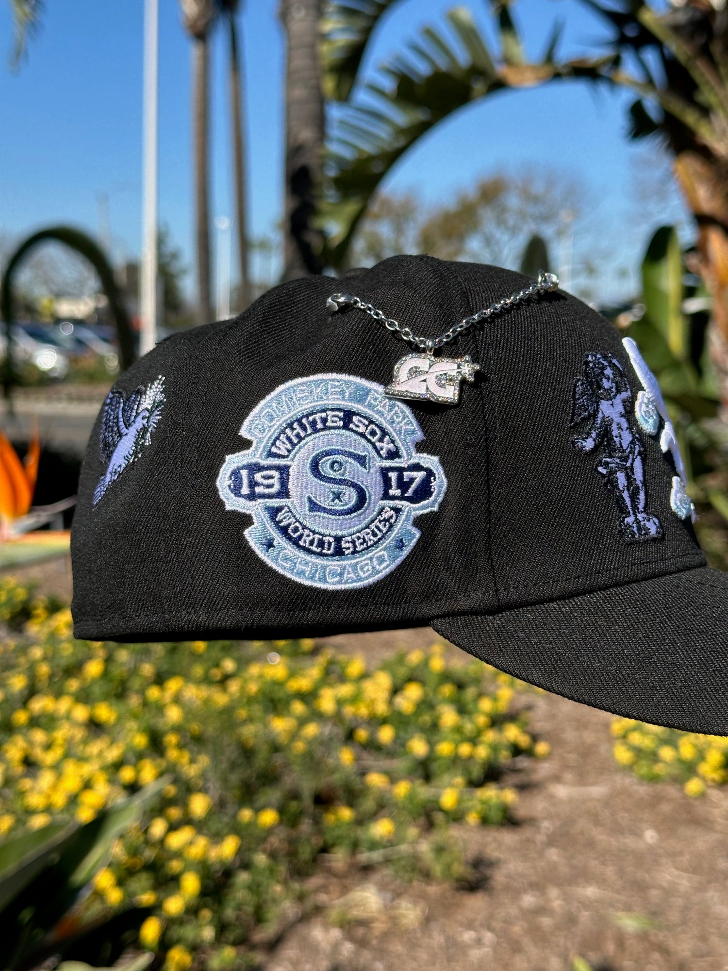 NEW ERA EXCLUSIVE 59FIFTY BLACK CHICAGO WHITE SOX "HEAVENLY CITY" W/ 1917 WORLD SERIES SIDE PATCH *FREE BLIP INCLUDED