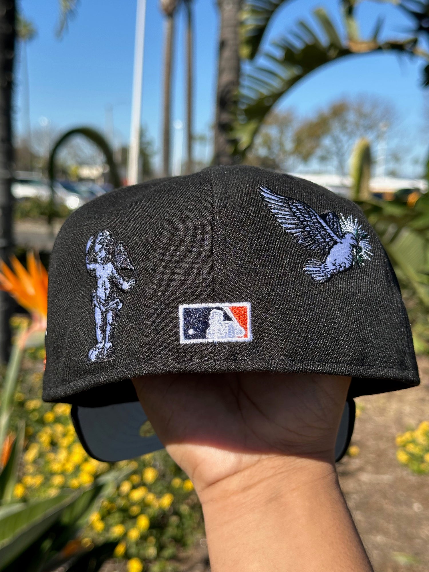 NEW ERA EXCLUSIVE 59FIFTY BLACK HOUSTON ASTROS "HEAVENLY CITY" W/ ANNIVERSARY SIDE PATCH *FREE BLIP INCLUDED