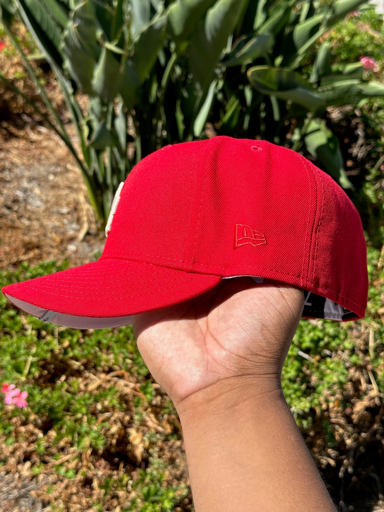 NEW ERA EXCLUSIVE 59FIFTY RED LOS ANGELES DODGERS W/ 75TH WORLD SERIES SIDE PATCH