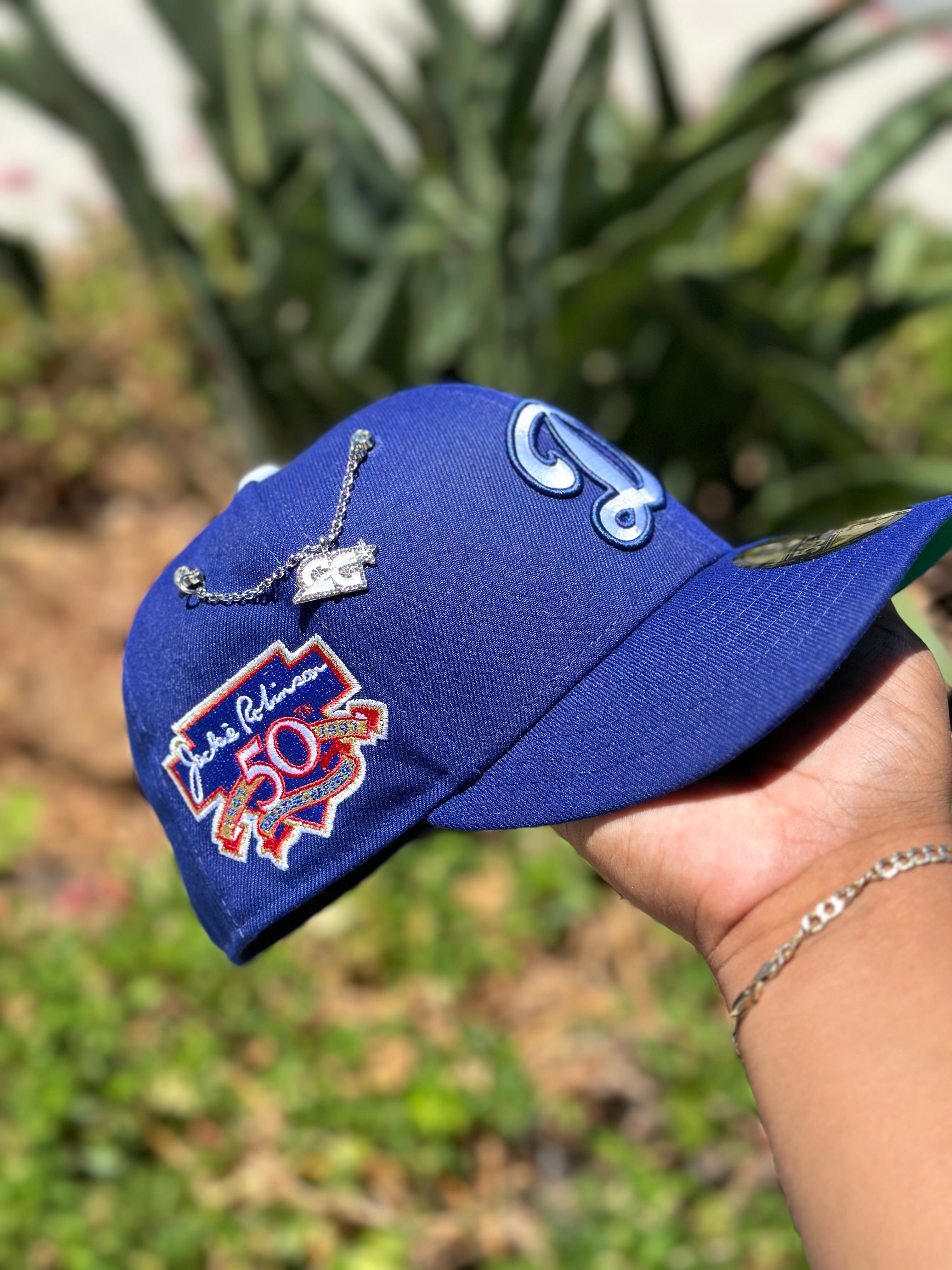 NEW ERA 59FIFTY BLUE LOS ANGELES DODGERS W/ 50TH ANNIVERSARY SIDE PATCH
