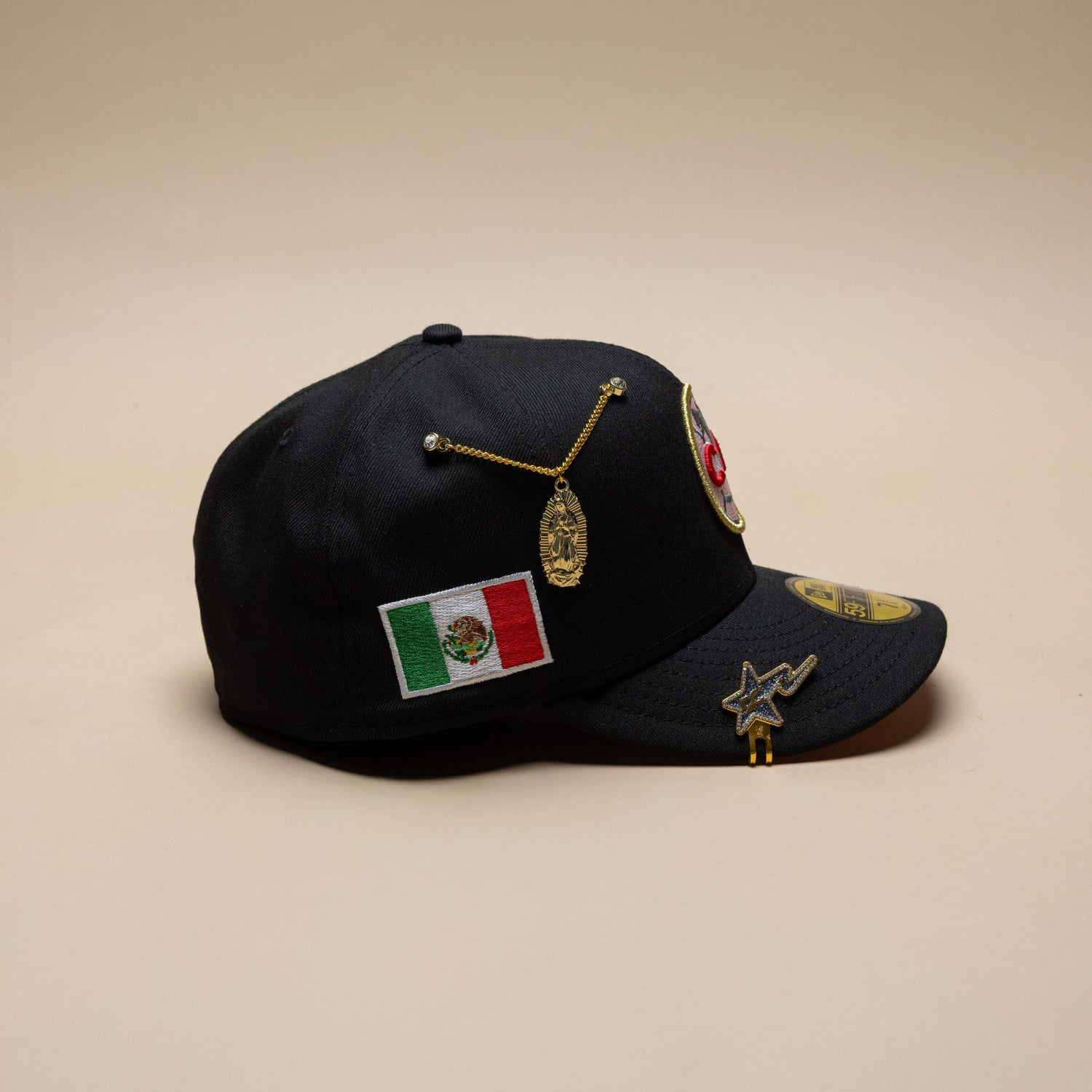 NEW ERA EXCLUSIVE 59FIFTY BLACK "CLUB AMERICA" W/ MEXICO FLAG SIDE PATCH