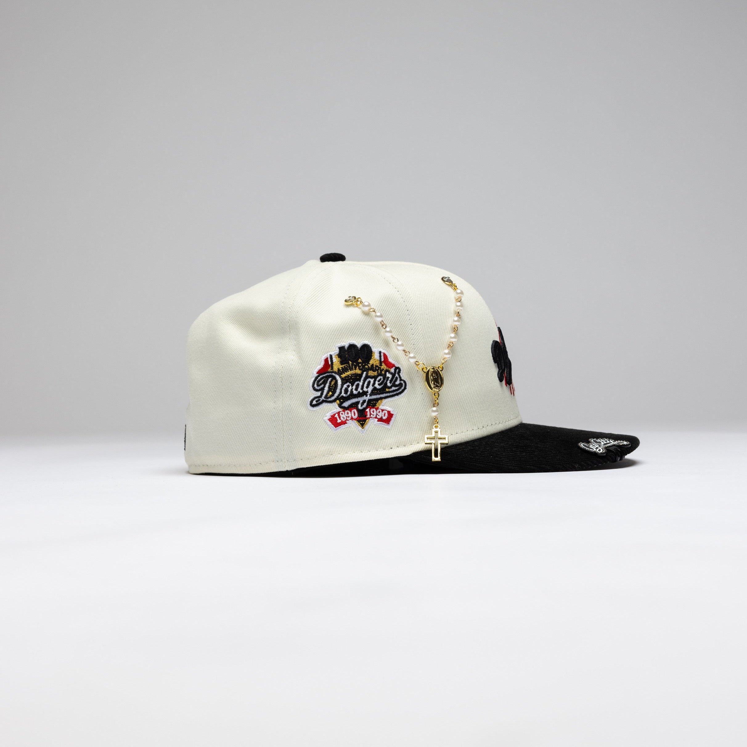 NEW ERA EXCLUSIVE 59FIFTY CHROME/ CORDUROY LOS ANGELES DODGERS W/ 100TH ANNIVERSARY SIDE PATCH