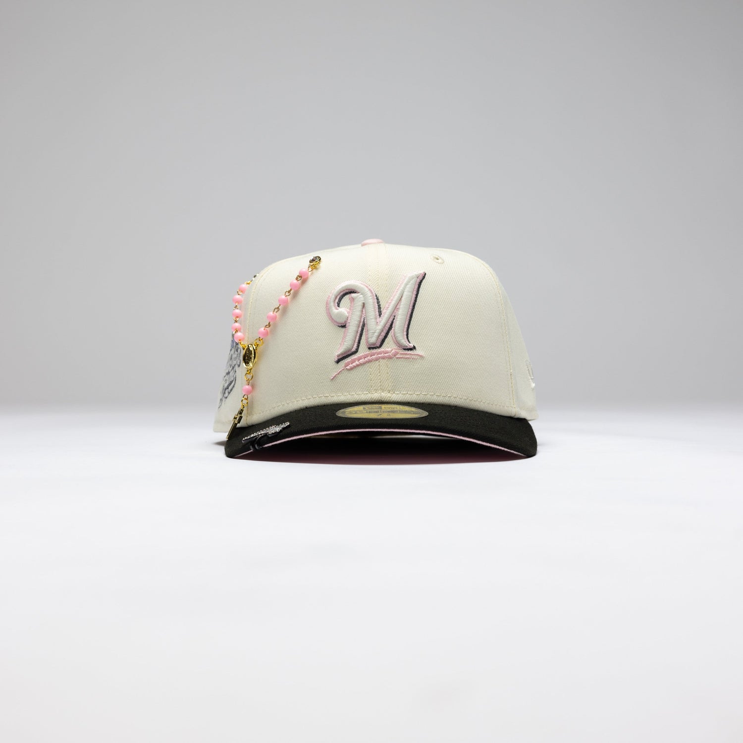 NEW ERA EXCLUSIVE 59FIFTY CHROME/BLACK MILWAUKEE BREWERS W/ ALL STAR GAME SIDE PATCH