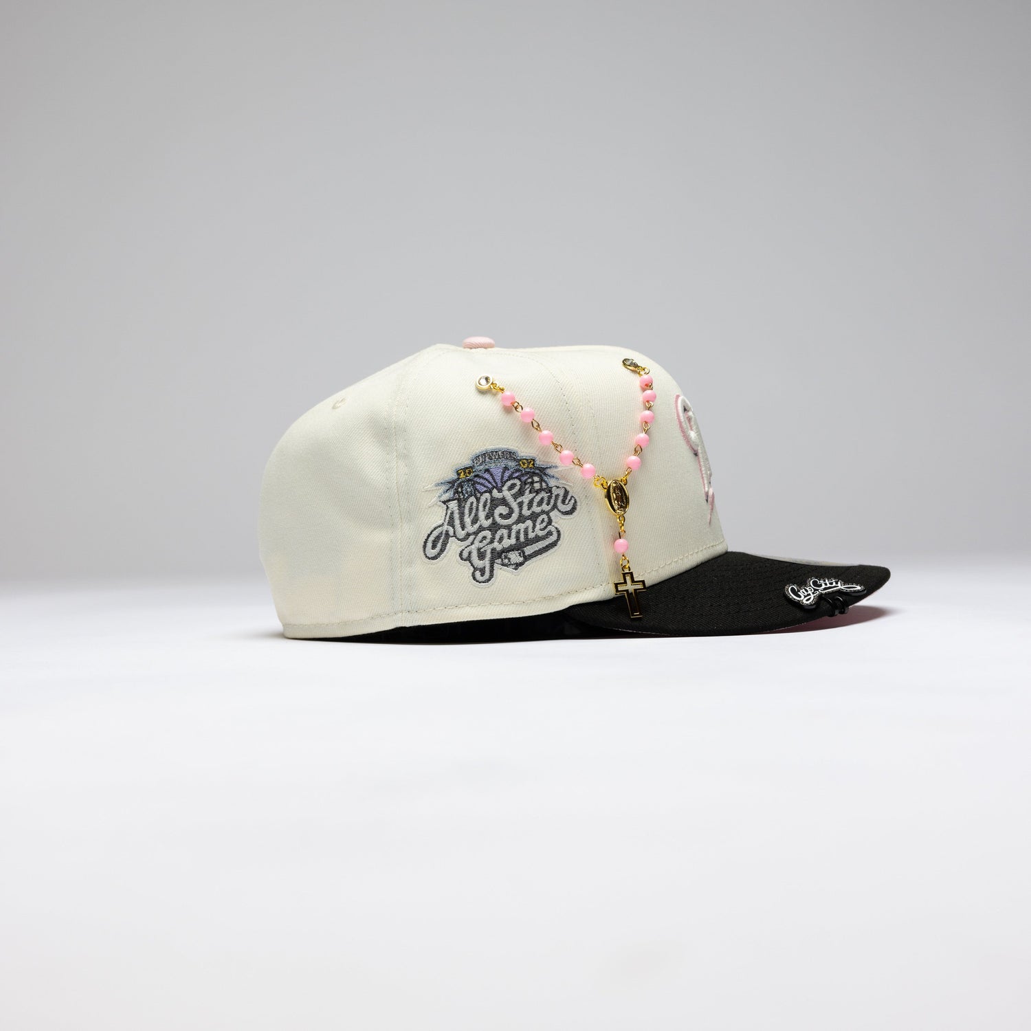 NEW ERA EXCLUSIVE 59FIFTY CHROME/BLACK MILWAUKEE BREWERS W/ ALL STAR GAME SIDE PATCH