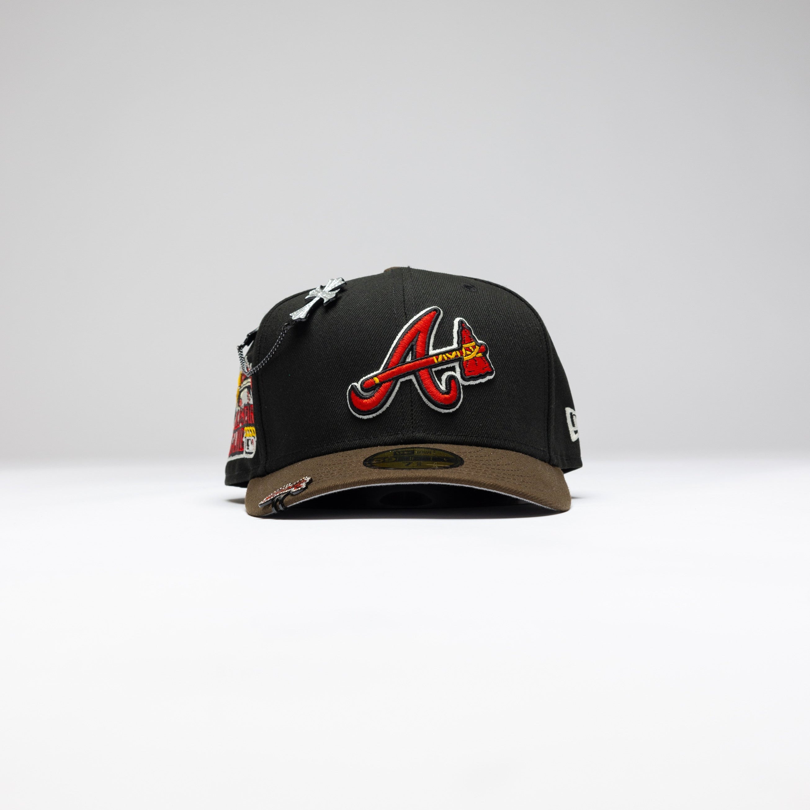 NEW ERA 59FIFTY BLACK/BROWN ATLANTA BRAVES W/ 2000 ALL STAR GAME SIDE PATCH