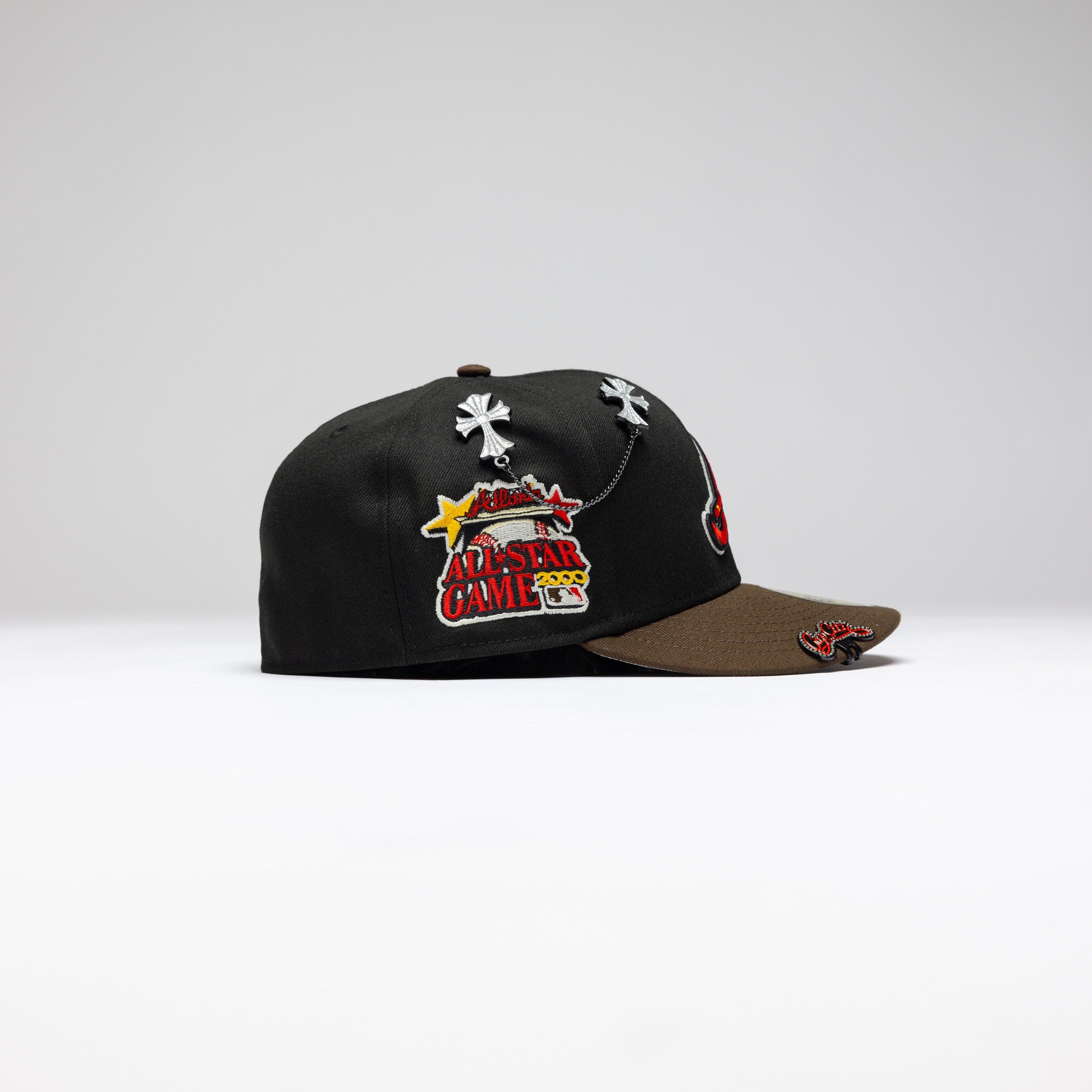 NEW ERA 59FIFTY BLACK/BROWN ATLANTA BRAVES W/ 2000 ALL STAR GAME SIDE PATCH