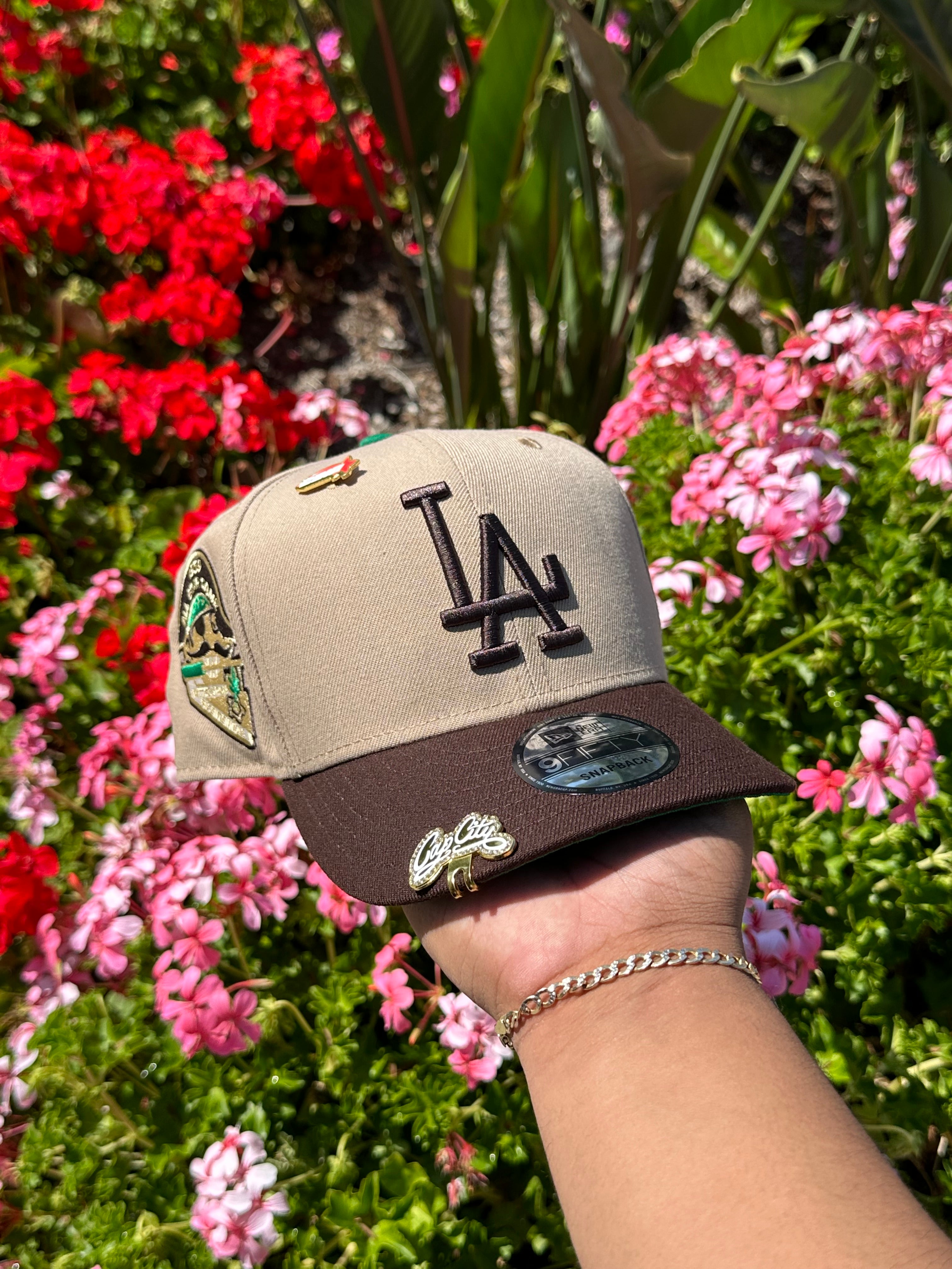 NEW ERA EXCLUSIVE 9FIFTY CAMEL BROWN LOS ANGELES DODGERS SNAPBACK W/ 1959 ALL STAR GAME PATCH