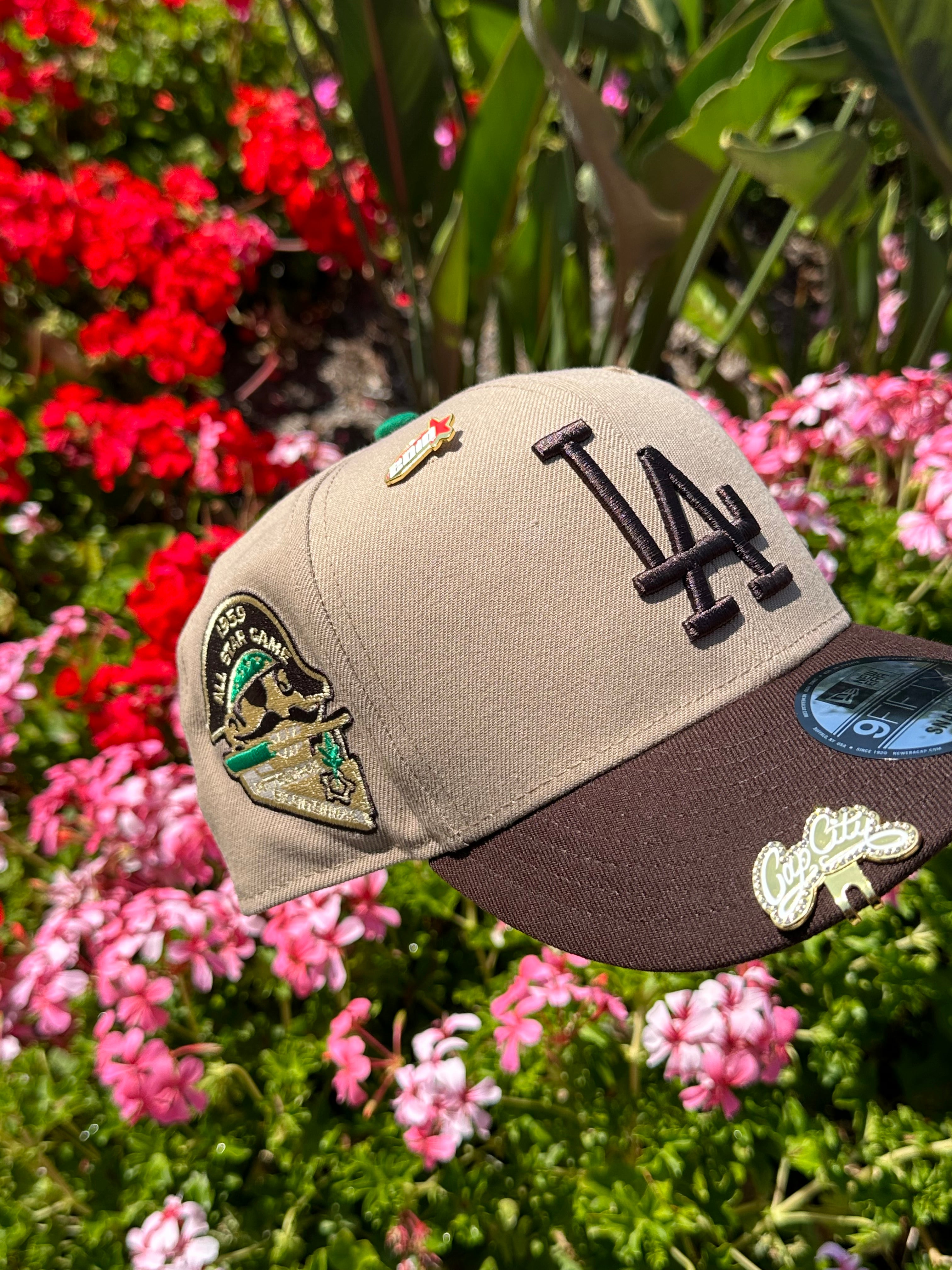 NEW ERA EXCLUSIVE 9FIFTY CAMEL BROWN LOS ANGELES DODGERS SNAPBACK W/ 1959 ALL STAR GAME PATCH