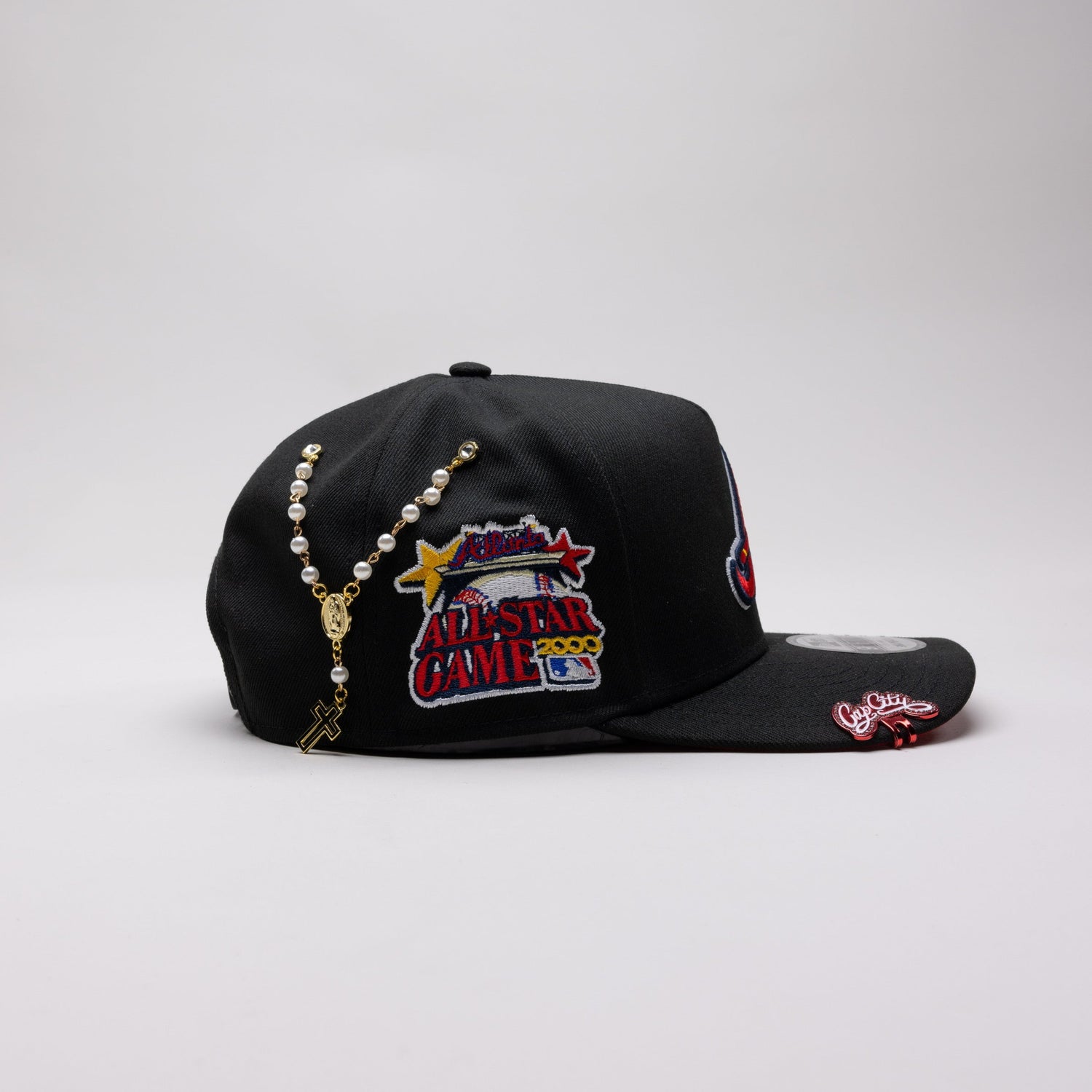 NEW ERA EXCLUSIVE 9FIFTY A-FRAME BLACK ATLANTA BRAVES SNAPBACK W/ 2000 ALL STAR GAME SIDE PATCH