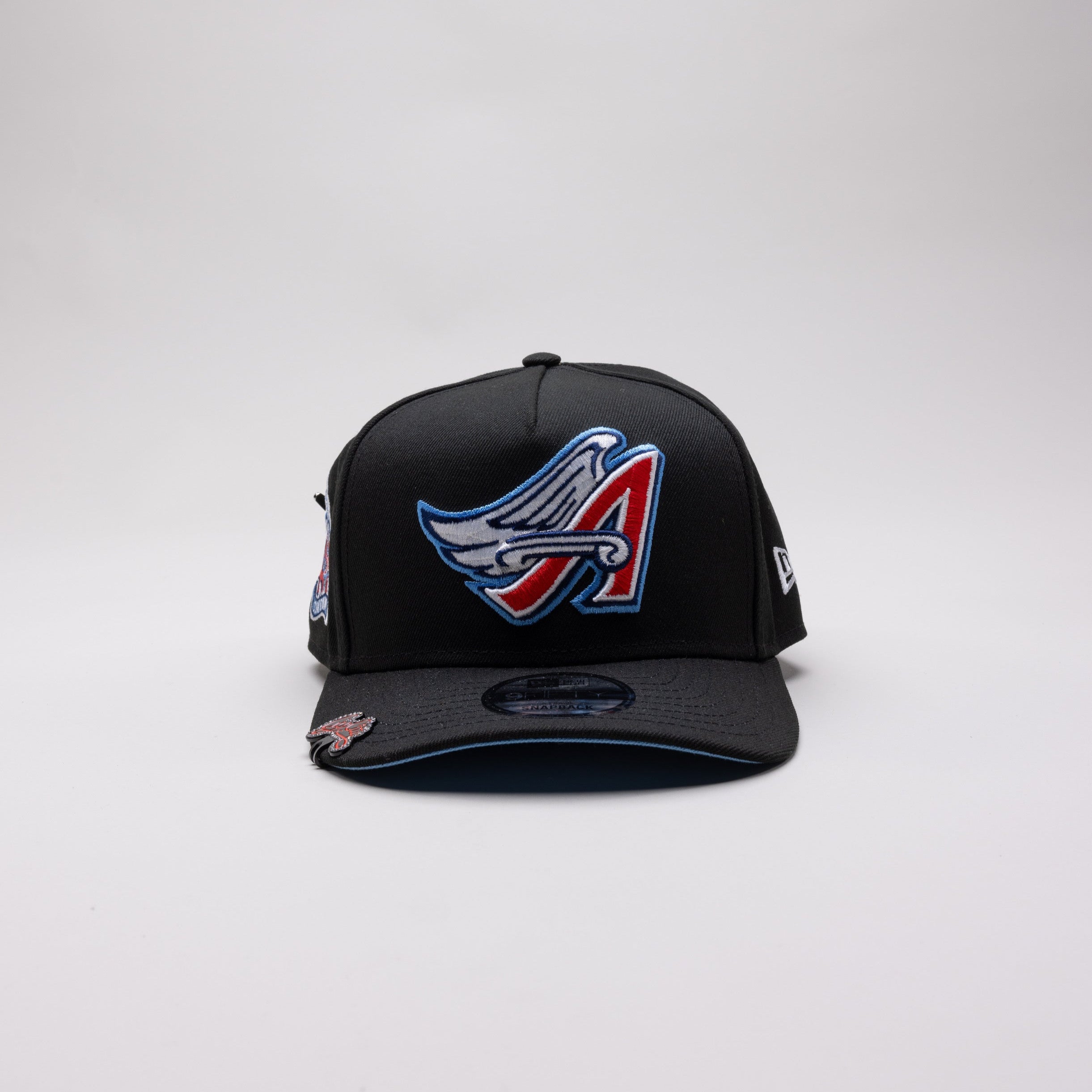NEW ERA 9FIFTY A-FRAME BLACK ANAHEIM ANGELS SNAPBACK W/ 40TH ANNIVERSARY SIDE PATCH