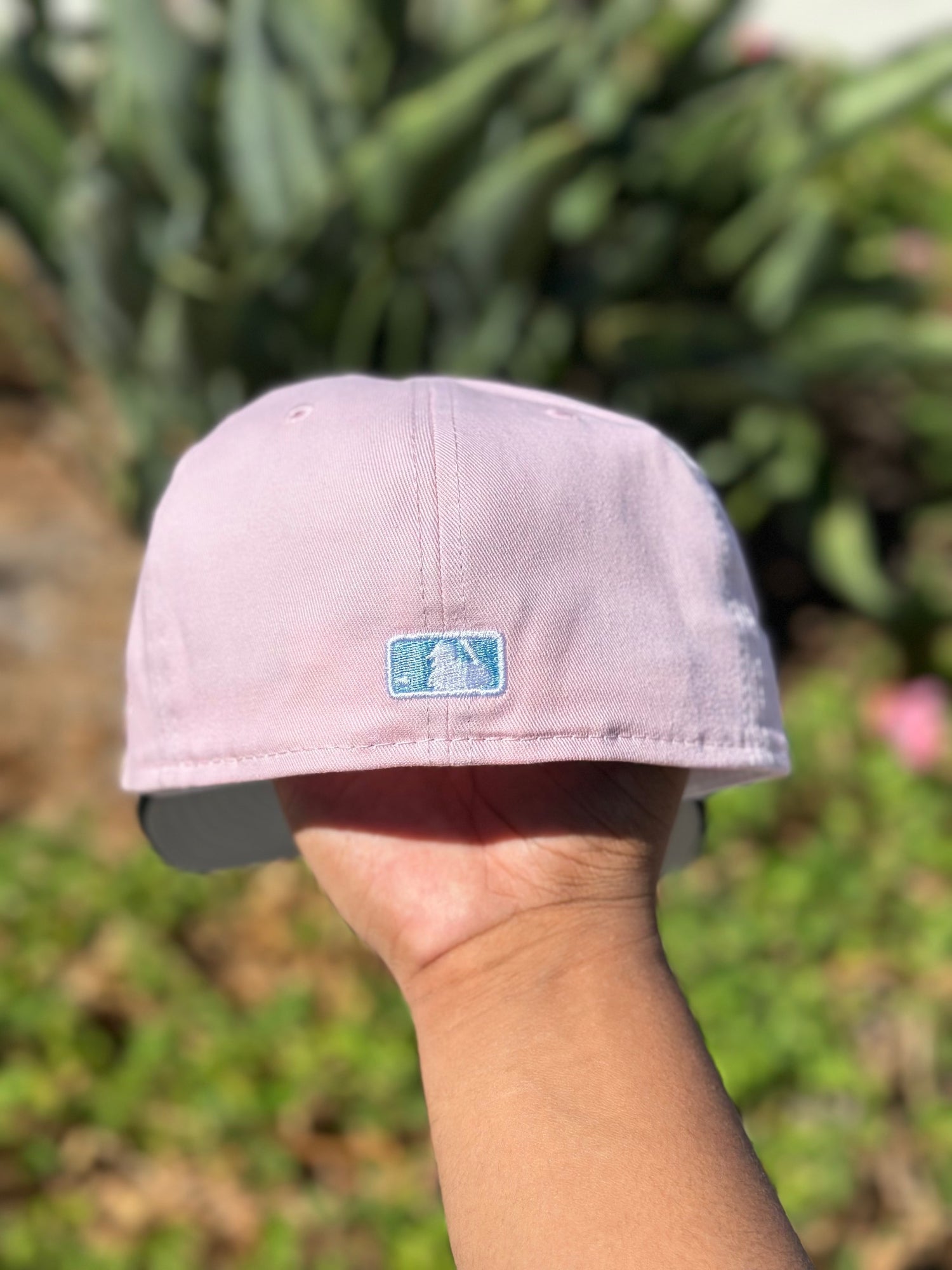 NEW ERA EXCLUSIVE 59FIFTY PINK/BLACK MIAMI MARLINS SCRIPT W/ 30TH ANNIVERSARY PATCH