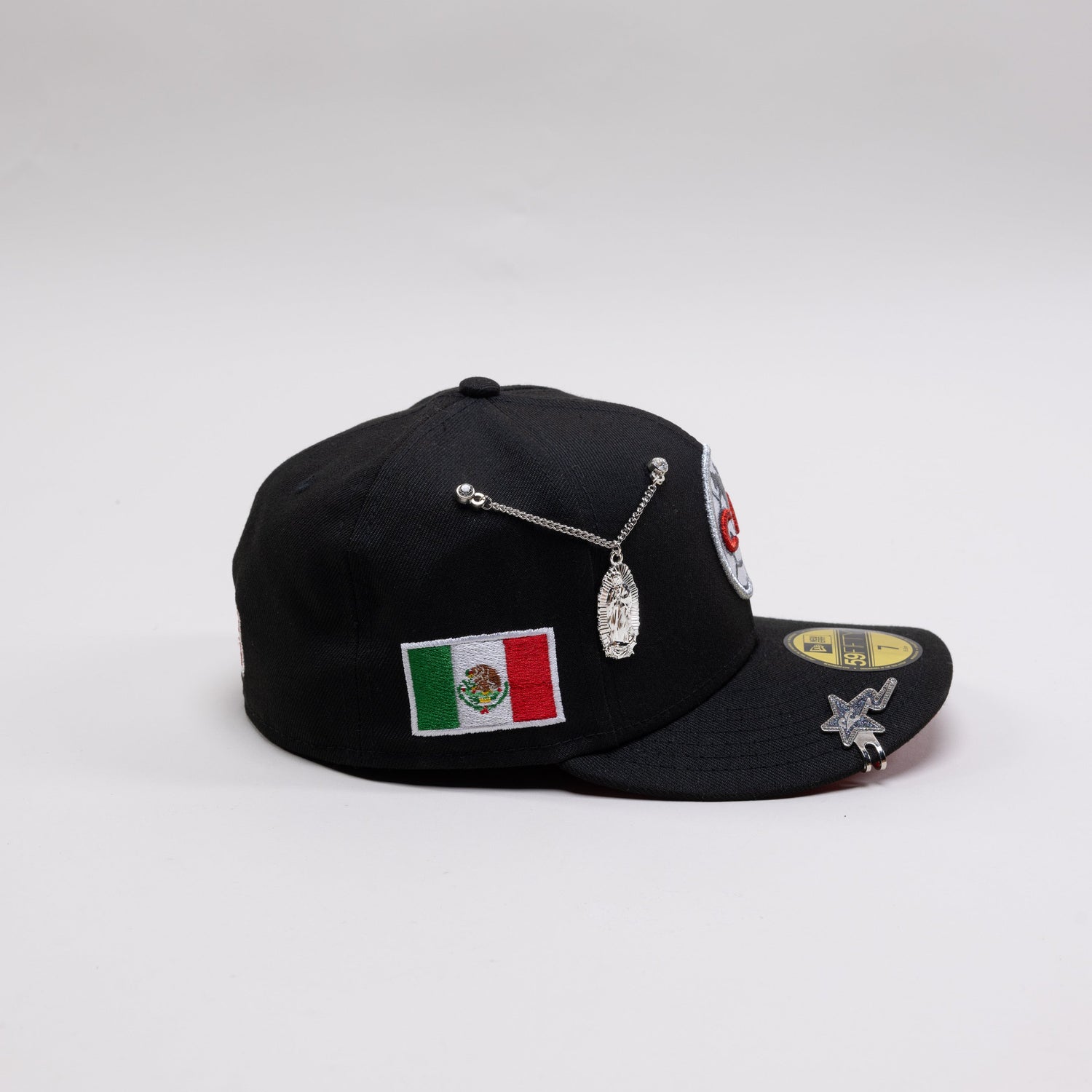 NEW ERA EXCLUSIVE 59FIFTY BLACK "CLUB AMERICA" W/ MEXICO FLAG SIDE PATCH