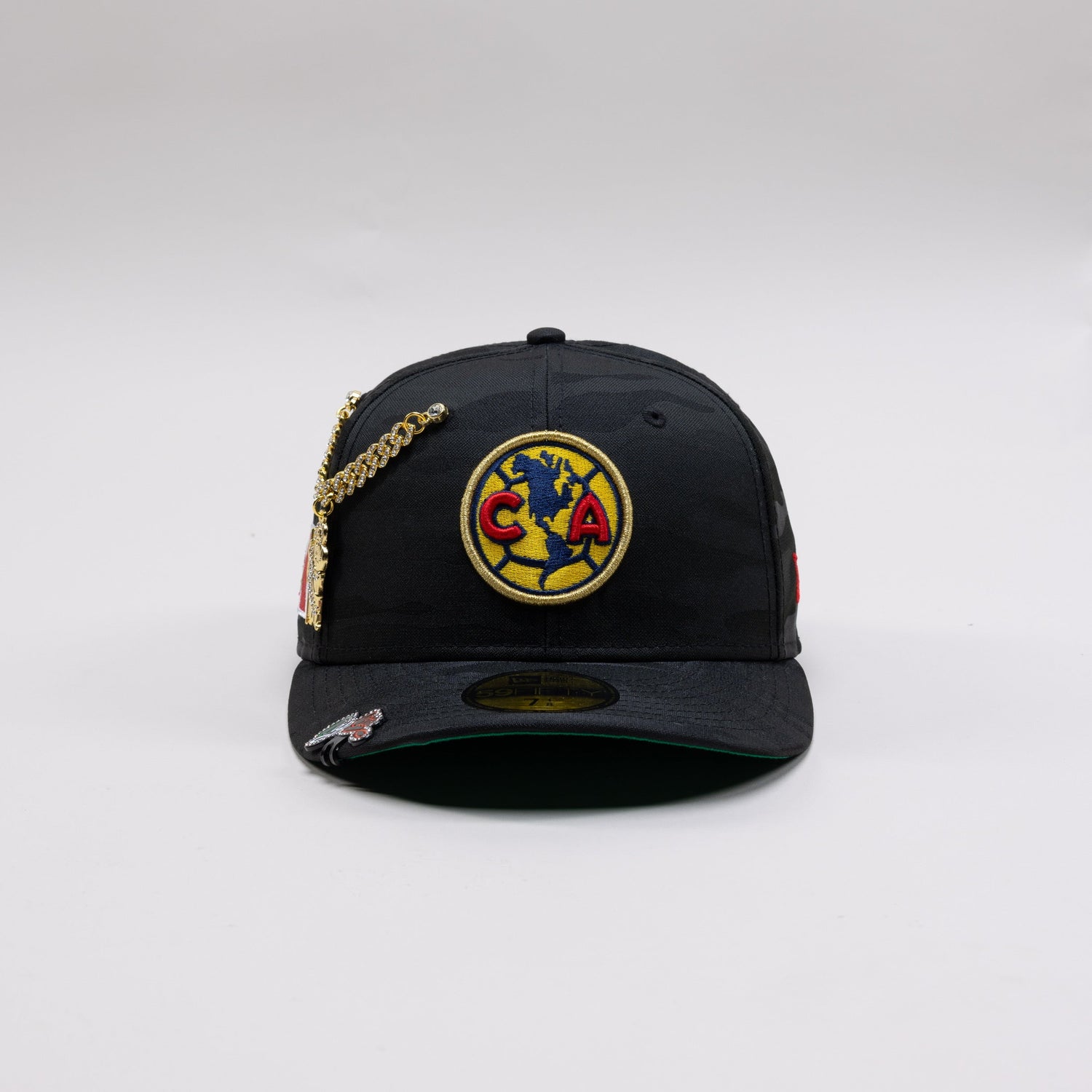NEW ERA EXCLUSIVE 59FIFTY BLACK CAMO "CLUB AMERICA" W/ MEXICO FLAG SIDE PATCH