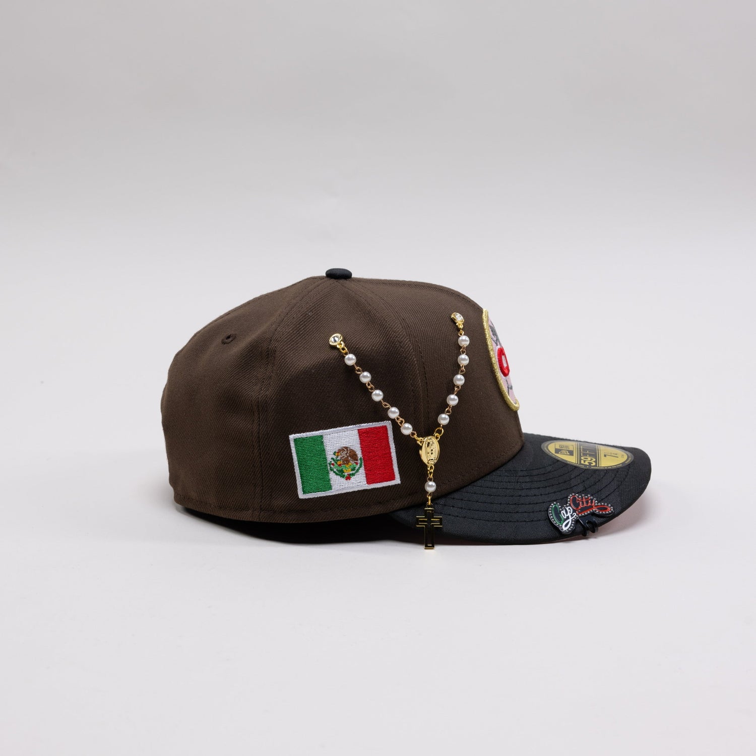 NEW ERA EXCLUSIVE 59FIFTY MOCHA/BLACK CAMO "CLUB AMERICA" W/ MEXICO FLAG SIDE PATCH