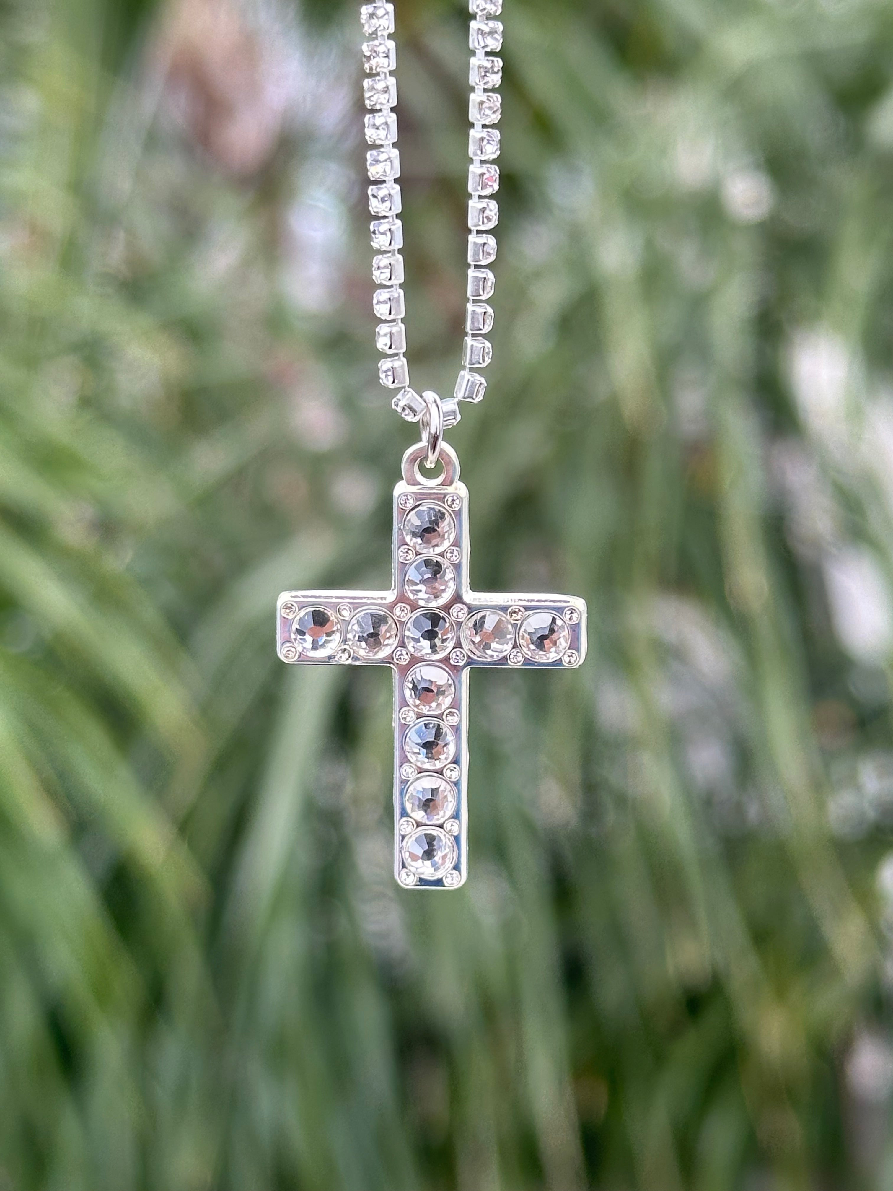 *NEW SILVER "JESUS CROSS" ICED OUT CHAIN VERY LIMITED