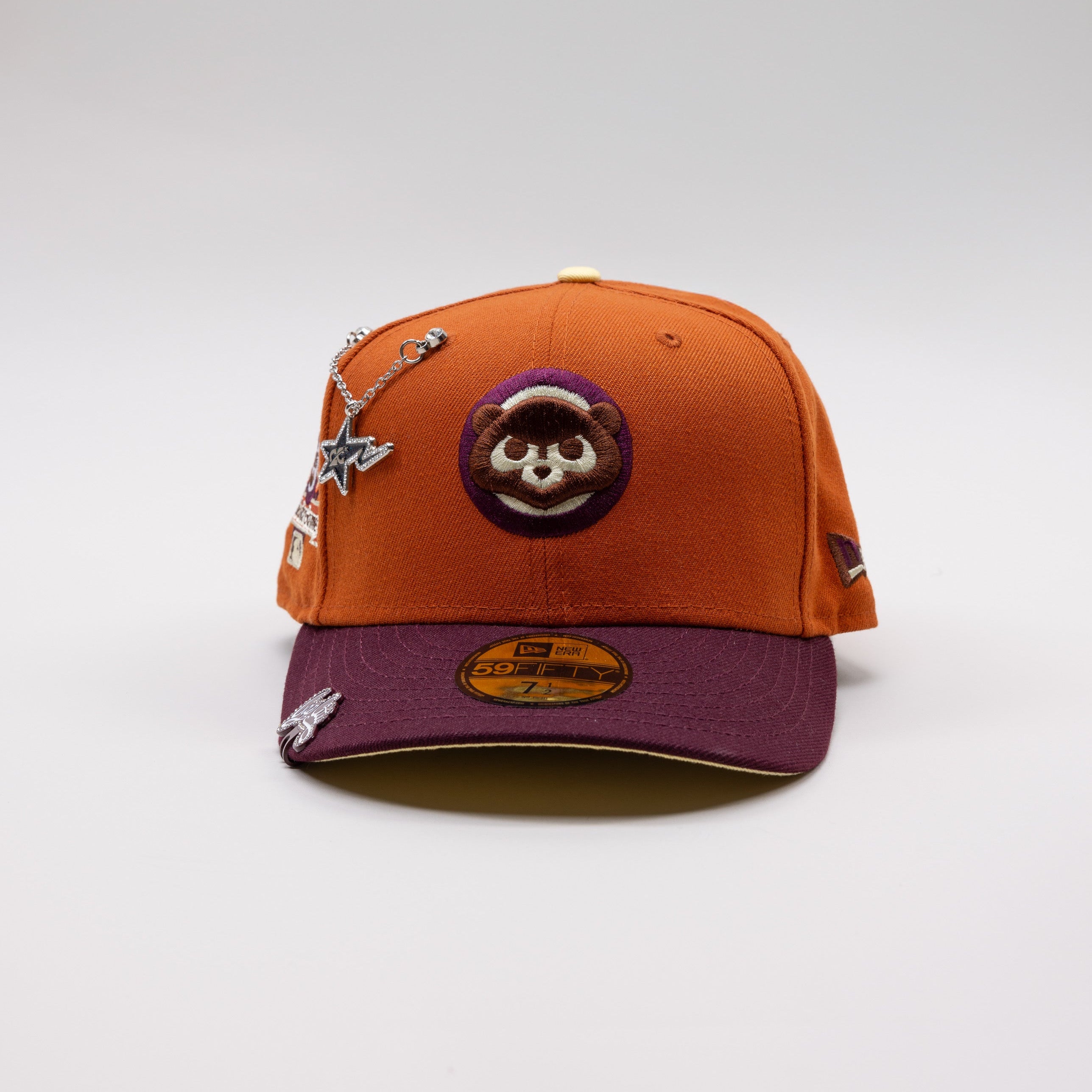 NEW ERA EXCLUSIVE 59FIFTY ORANGE/ MAROON CHICAGO CUBS W/ 1990 ALL STAR GAME PATCH