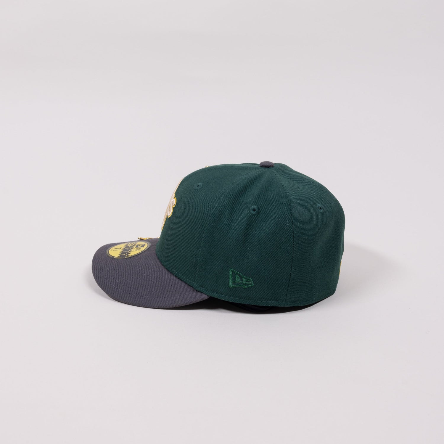 NEW ERA EXCLUSIVE 59FIFTY FOREST GREEN/ GREY OAKLAND ATHLETICS W/ BATTLE OF BAY SIDE PATCH
