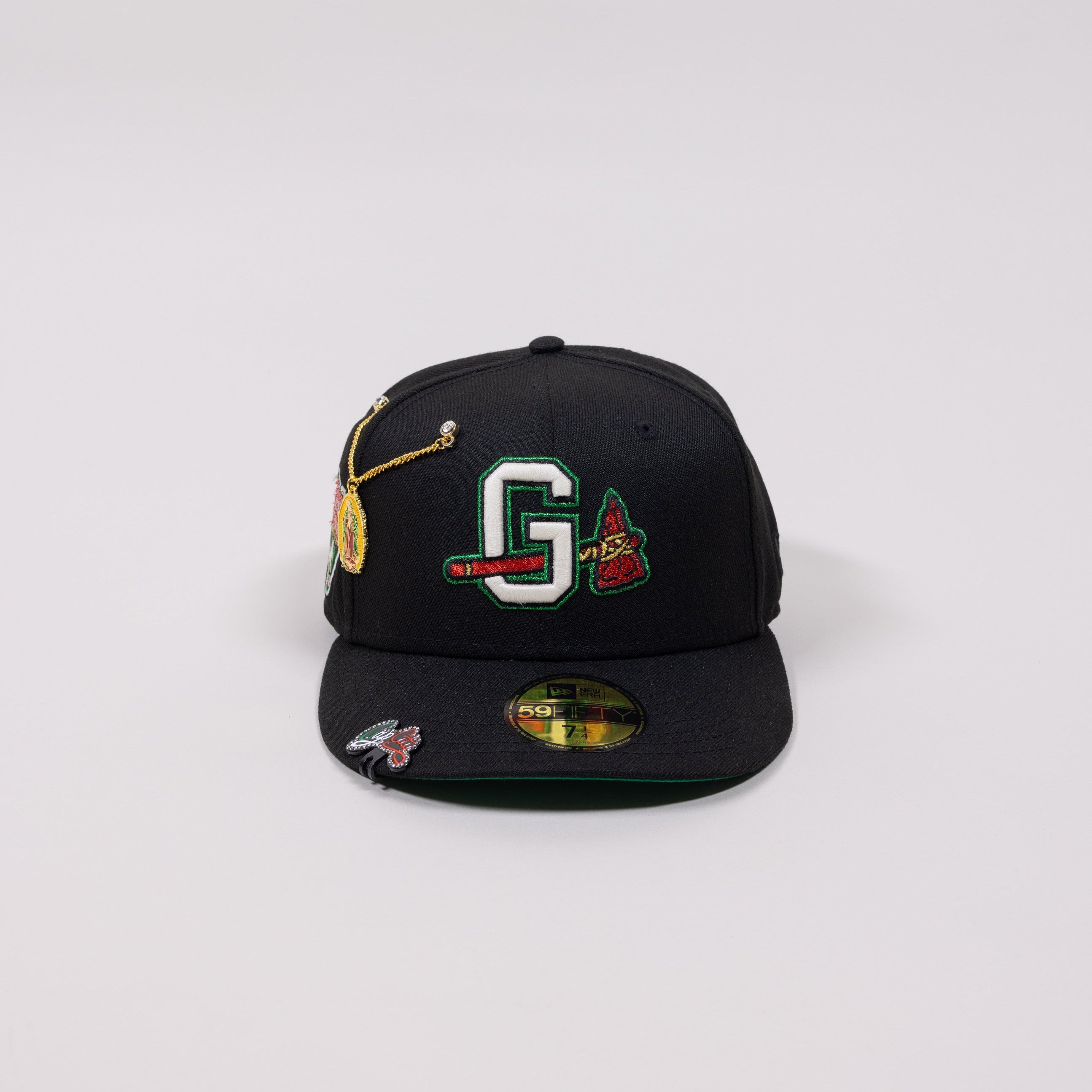 NEW ERA 59FIFTY BLACK ATLANTA BRAVES MINOR LEAGUE W/ SEASON SIDE PATCH