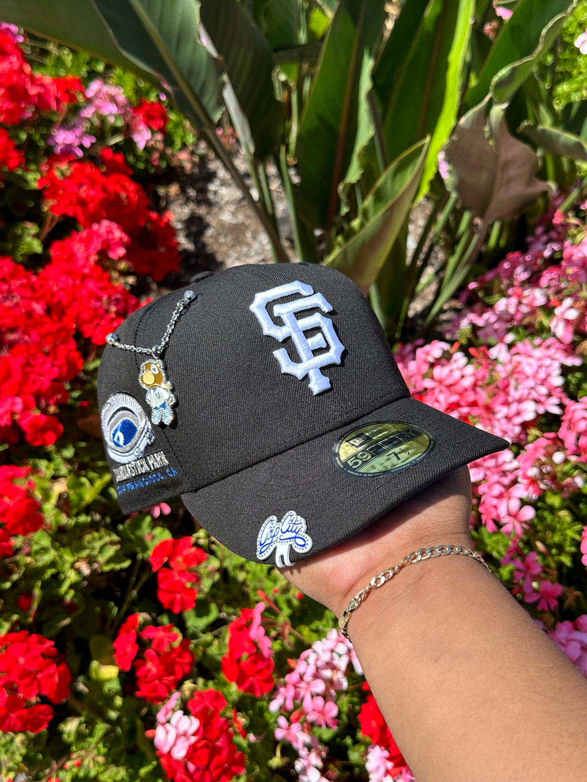 NEW ERA EXCLUSIVE 59FIFTY BLACK SAN FRANCISCO GIANTS W/ CANDLESTICK PARK SIDE PATCH