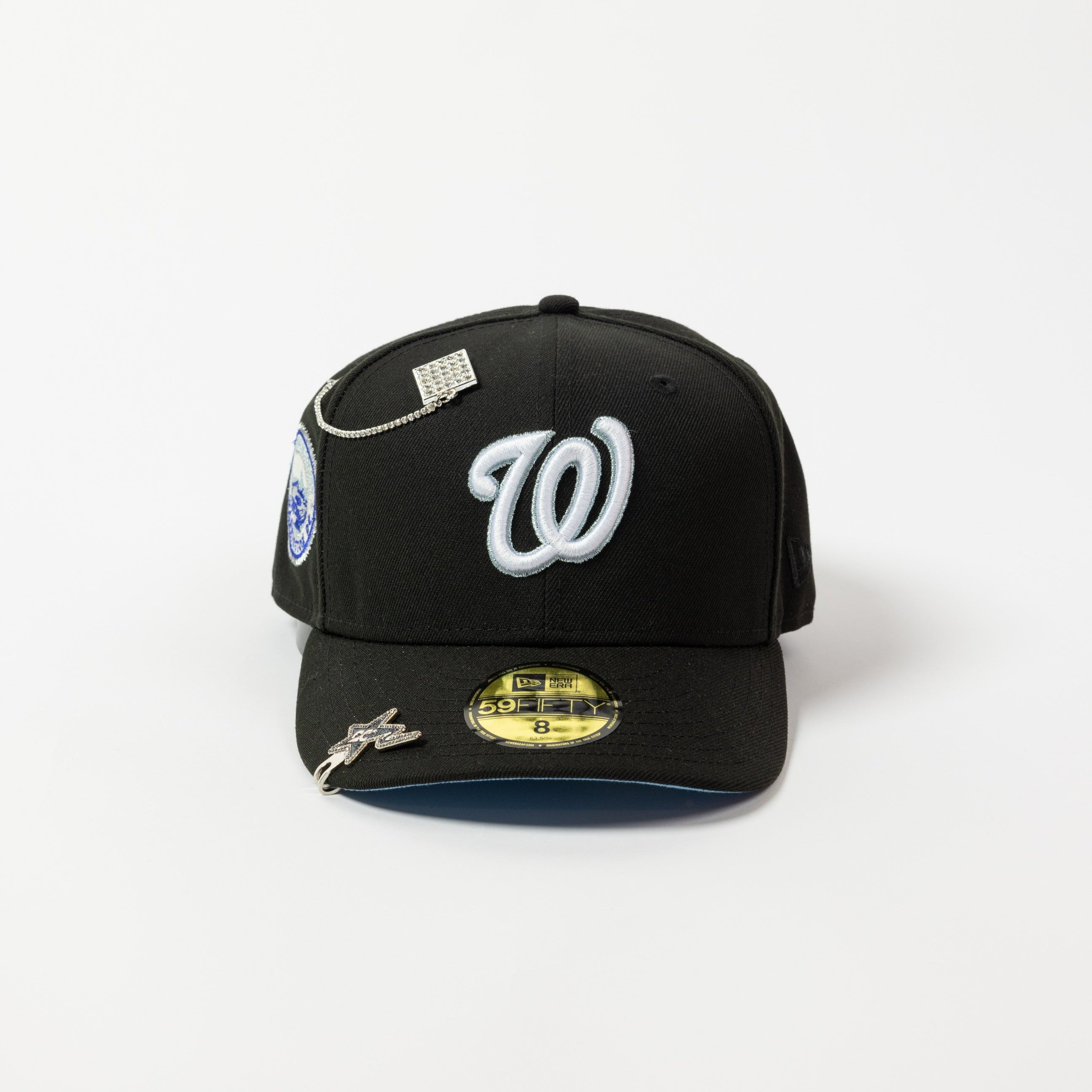 NEW ERA EXCLUSIVE 59FIFTY BLACK WASHINGTON NATIONALS W/ ANNIVERSARY SIDE PATCH