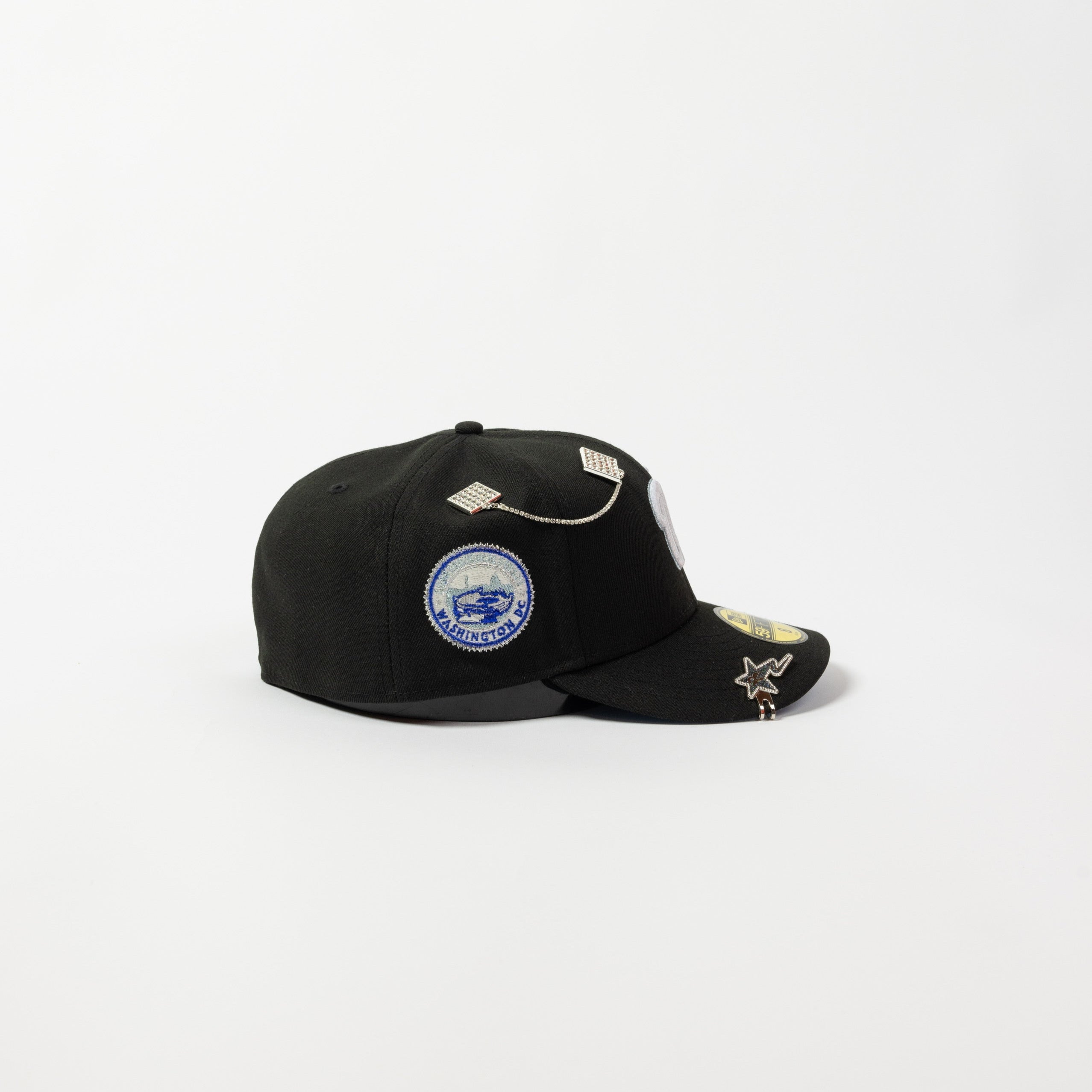 NEW ERA EXCLUSIVE 59FIFTY BLACK WASHINGTON NATIONALS W/ ANNIVERSARY SIDE PATCH