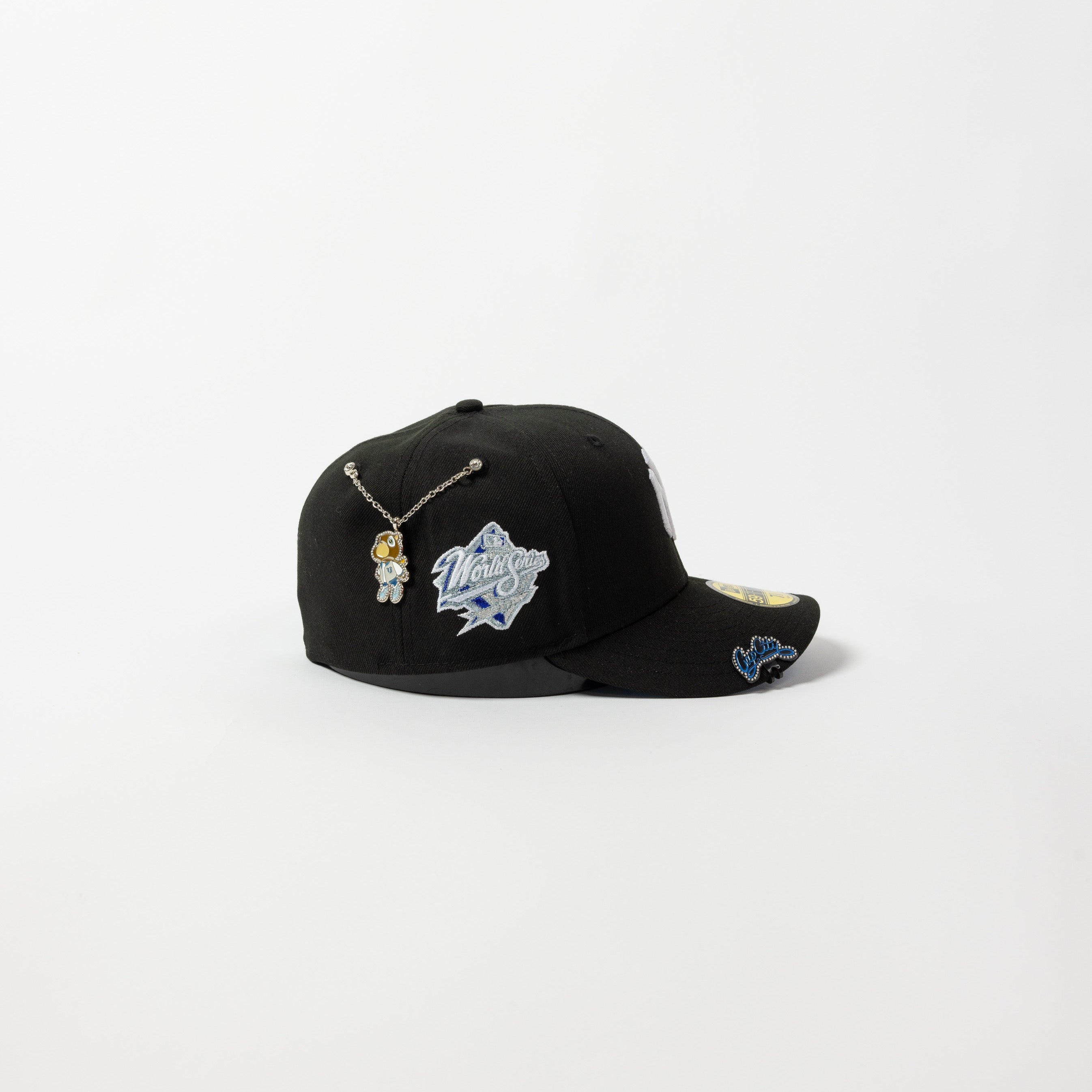 NEW ERA EXCLUSIVE 59FIFTY BLACK NEW YORK YANKEES W/ WORLD SERIES SIDE PATCH