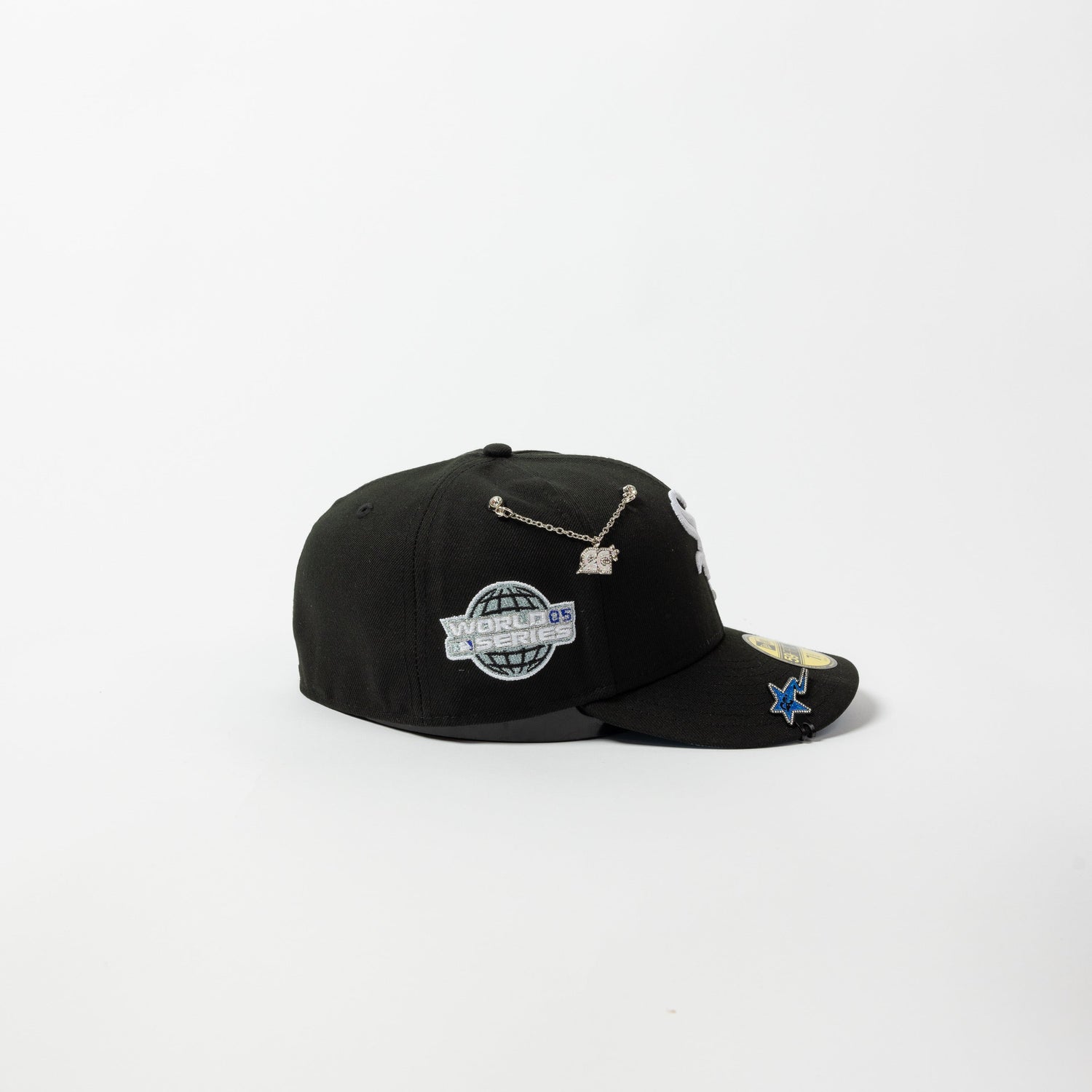NEW ERA EXCLUSIVE 59FIFTY BLACK CHICAGO WHITE SOX W/ 2005 WORLD SERIES SIDE PATCH