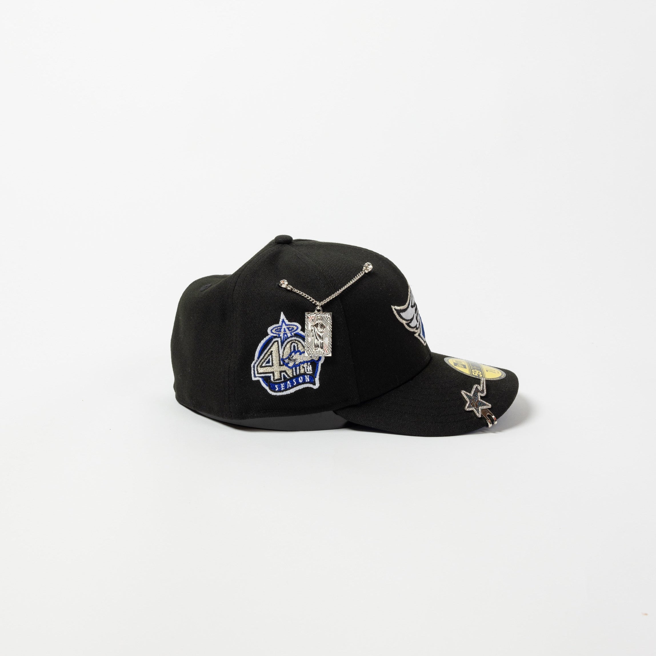 NEW ERA 59FIFTY BLACK ANAHEIM ANGELS W/ 40TH ANNIVERSARY SIDE PATCH