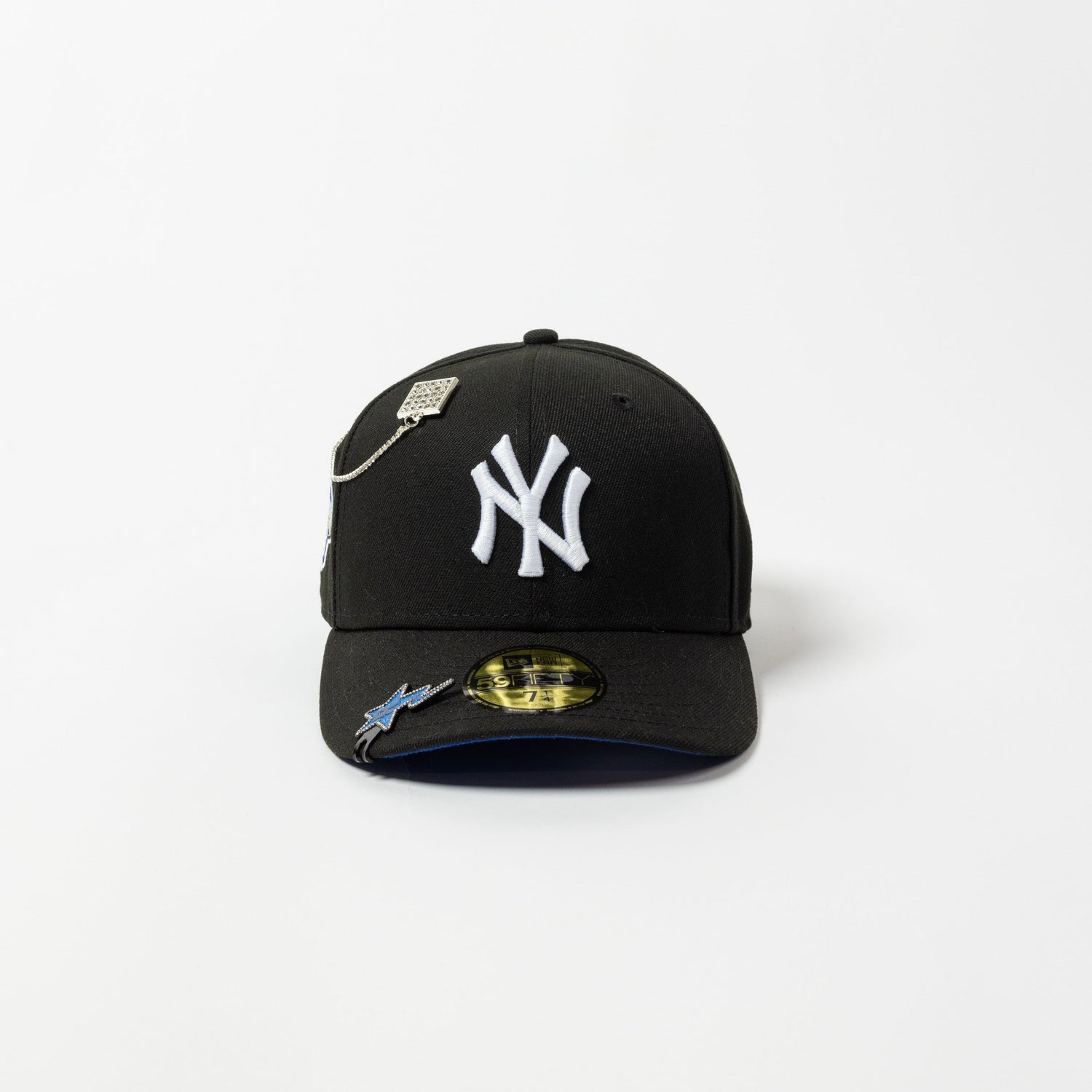 NEW ERA EXCLUSIVE 59FIFTY BLACK NEW YORK YANKEES W/ 2001 WORLD SERIES SIDE PATCH