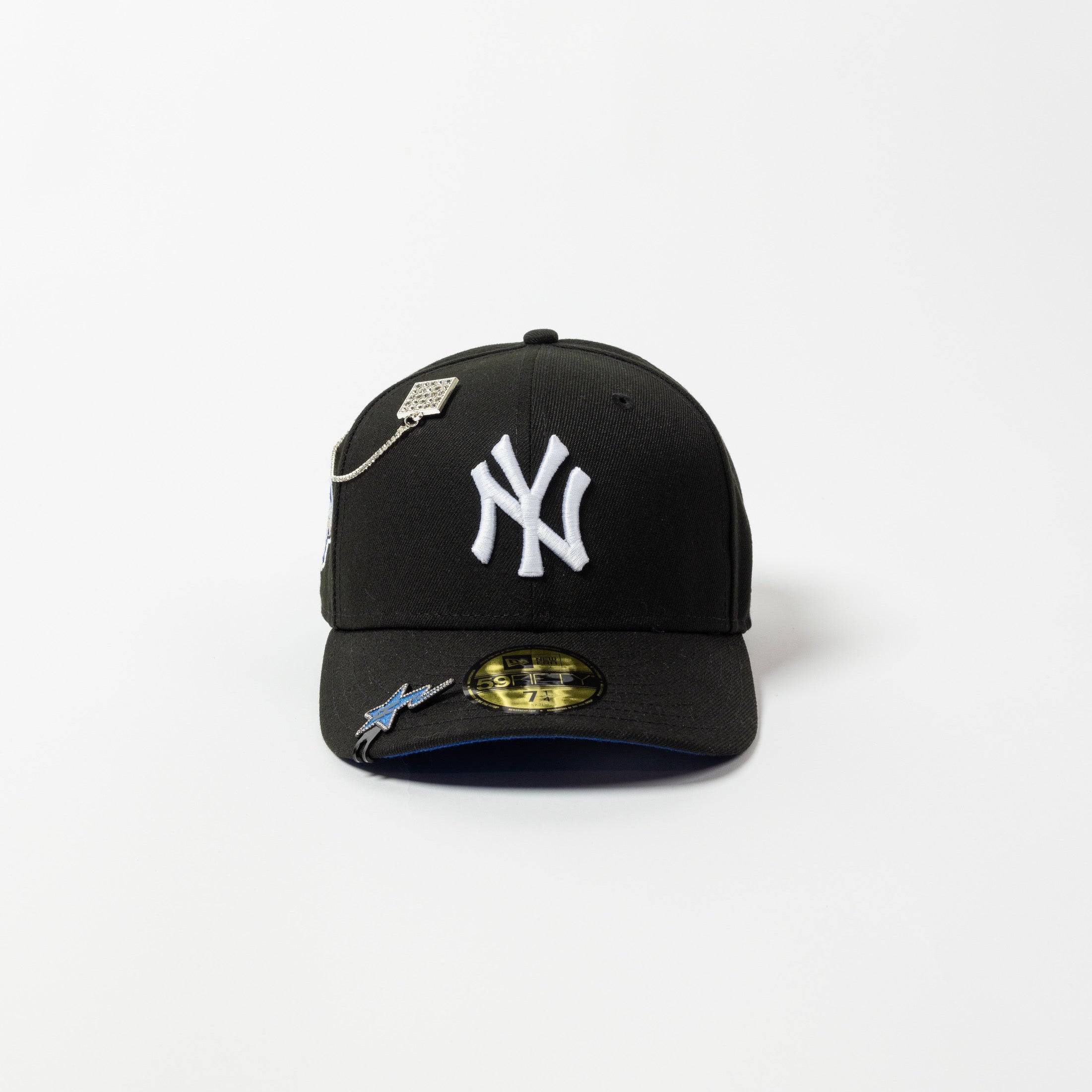 NEW ERA EXCLUSIVE 59FIFTY BLACK NEW YORK YANKEES W/ 2001 WORLD SERIES SIDE PATCH