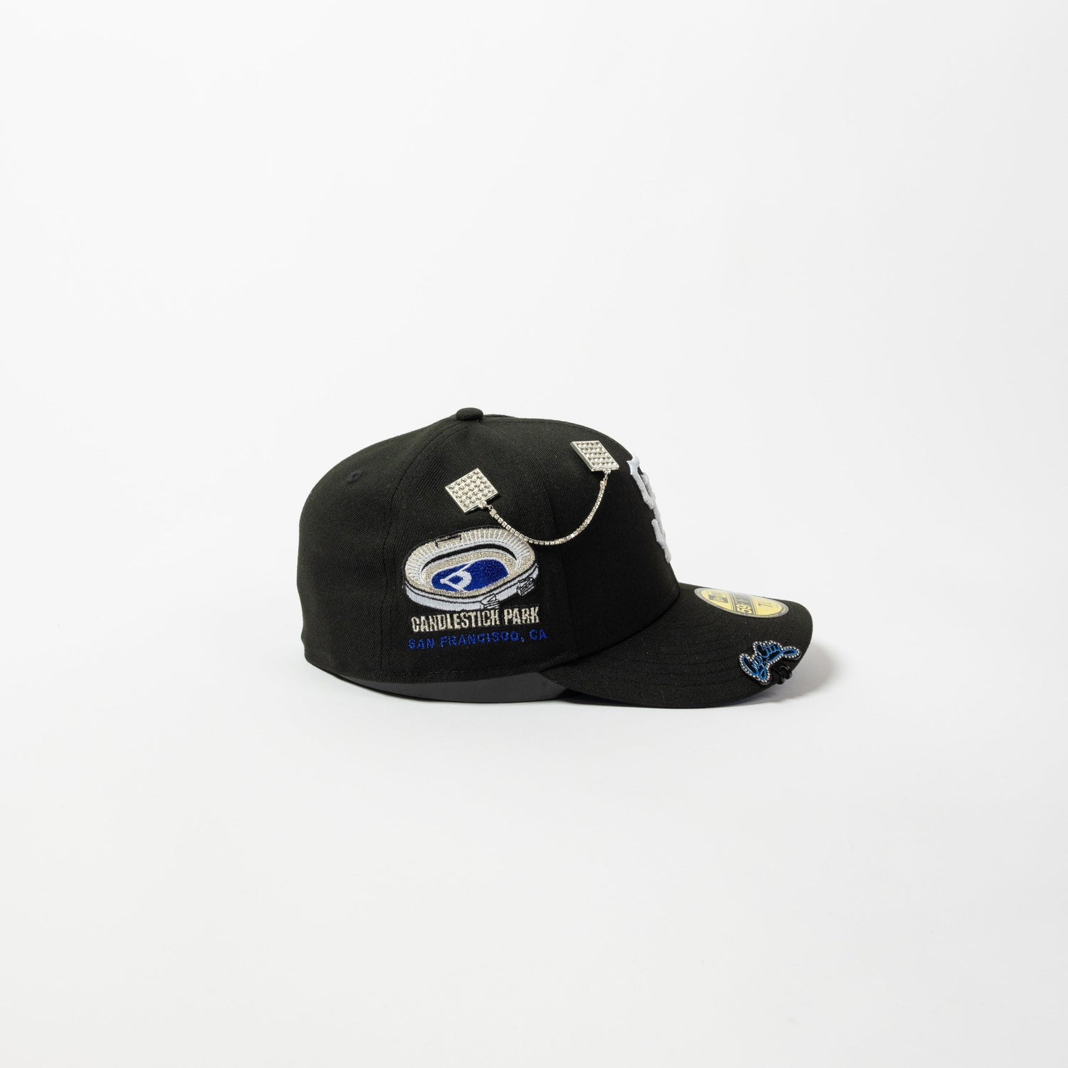 NEW ERA EXCLUSIVE 59FIFTY BLACK SAN FRANCISCO GIANTS W/ CANDLESTICH PARK SIDE PATCH