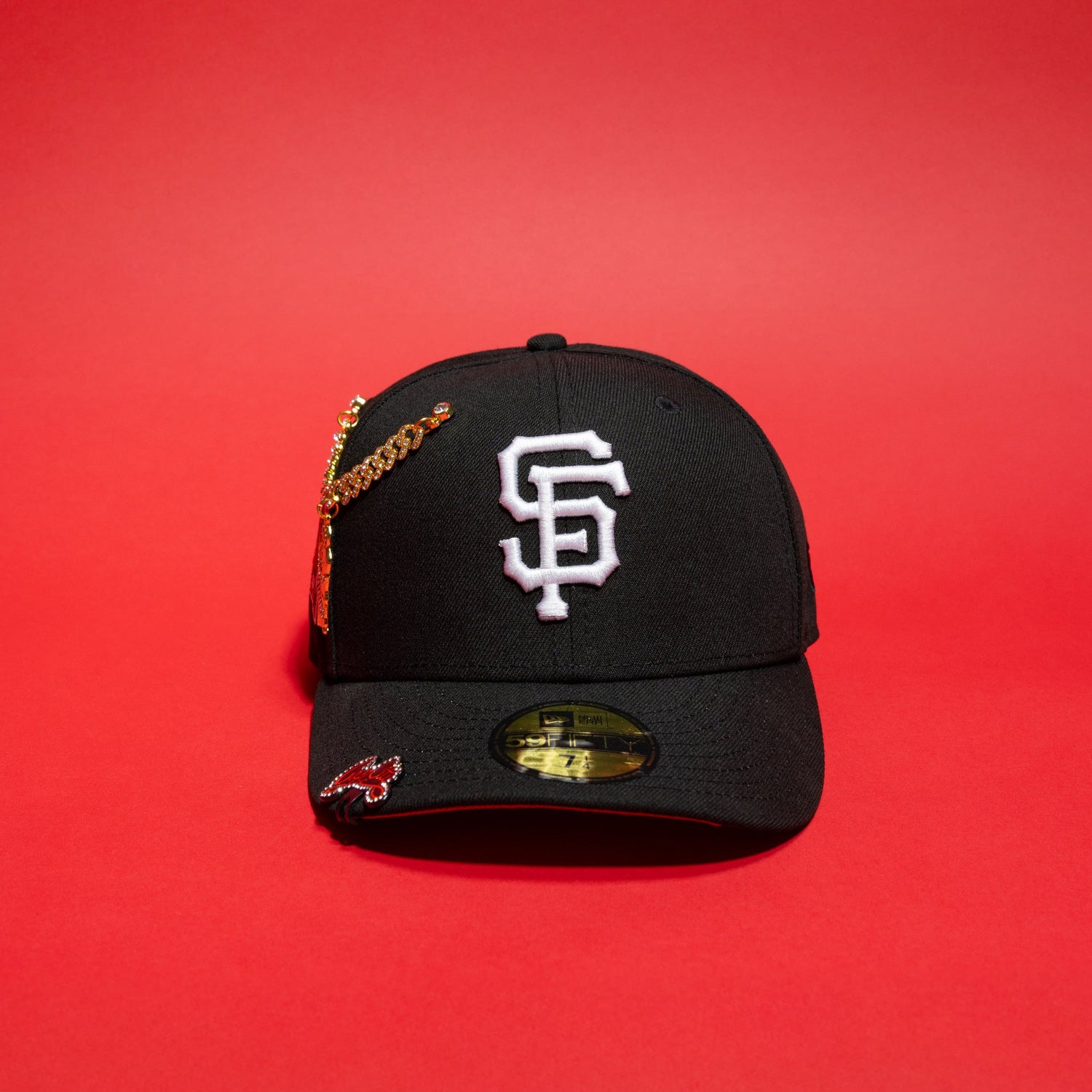 NEW ERA EXCLUSIVE 59FIFTY BLACK SAN FRANCISCO GIANTS W/ 50TH ANNIVERSARY SIDE PATCH