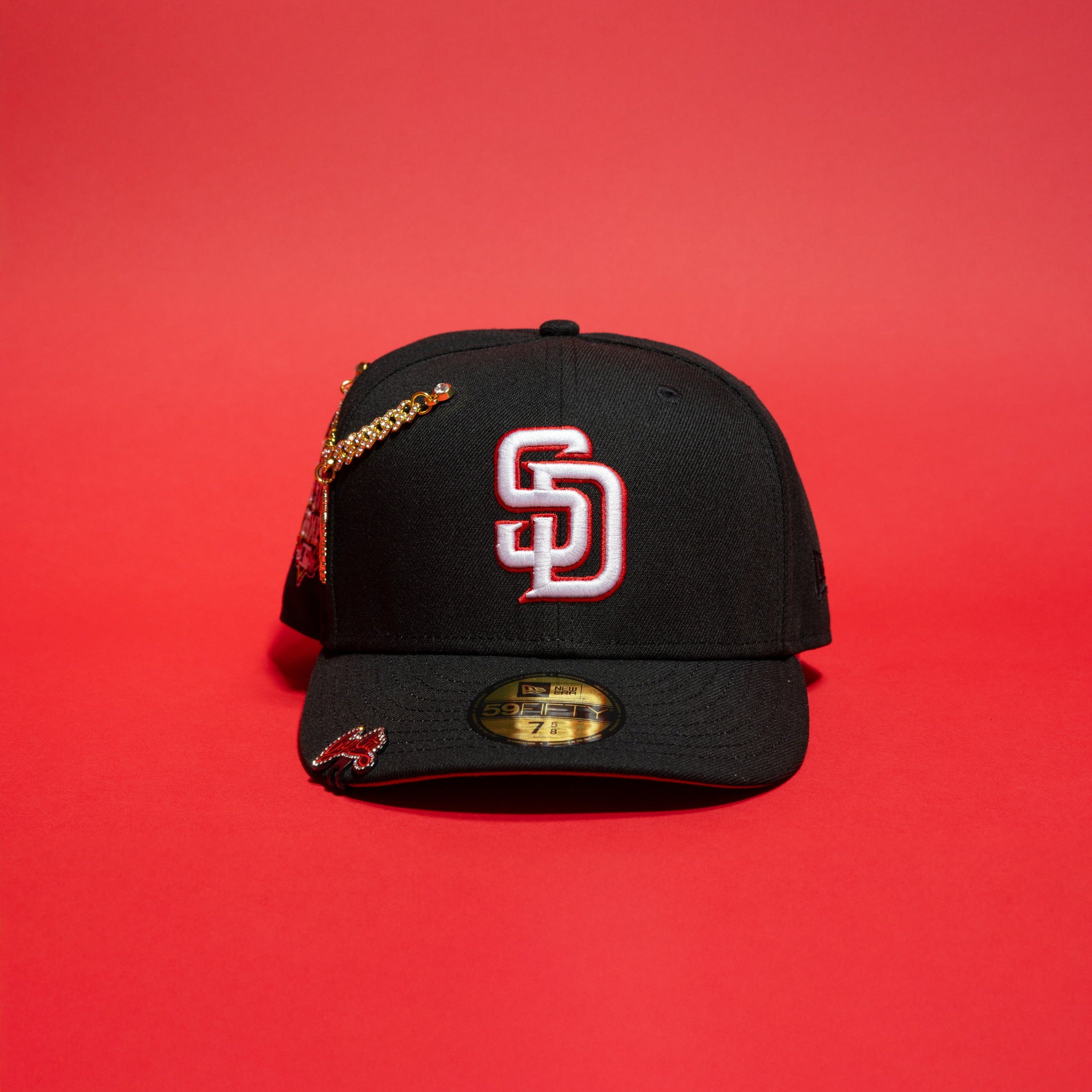 NEW ERA EXCLUSIVE 59FIFTY BLACK SAN DIEGO PADRES W/ ALL STAR GAME SIDE PATCH