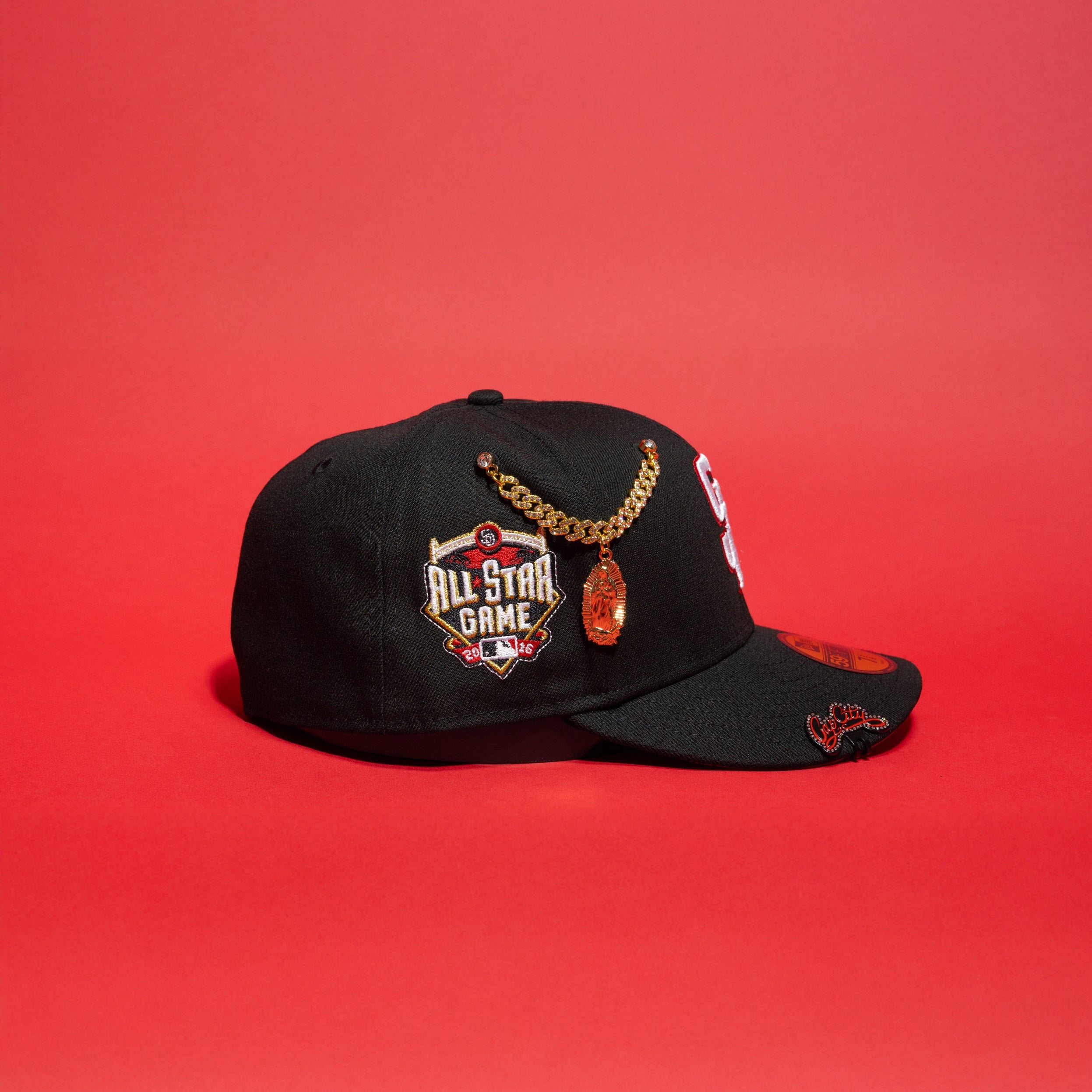 NEW ERA EXCLUSIVE 59FIFTY BLACK SAN DIEGO PADRES W/ ALL STAR GAME SIDE PATCH