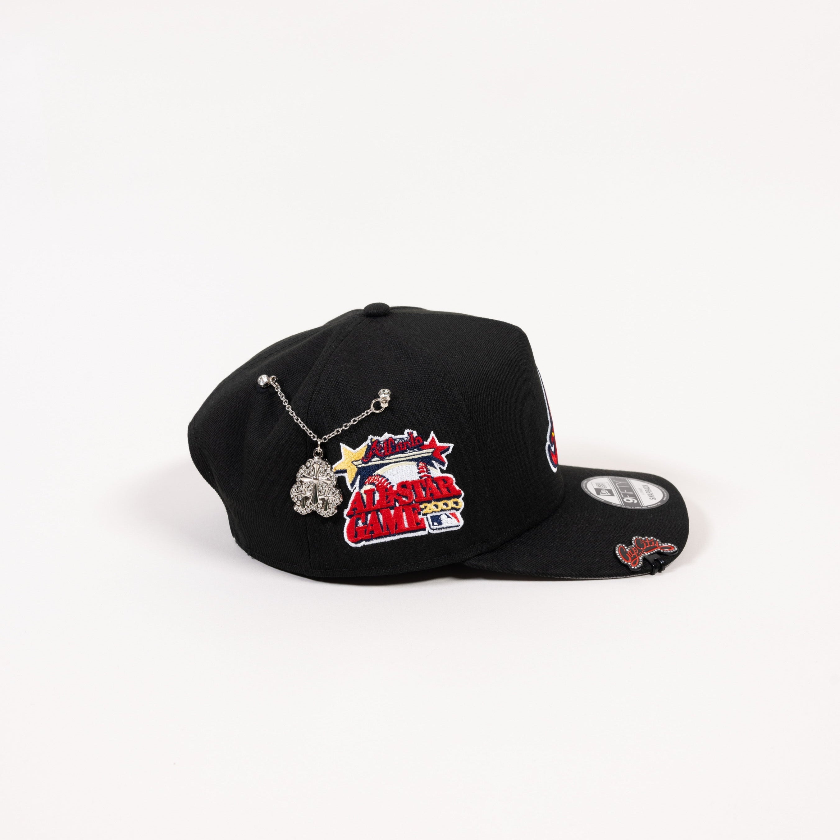 NEW ERA EXCLUSIVE 9FIFTY A-FRAME BLACK ATLANTA BRAVES SNAPBACK W/ 2000 ALL STAR GAME SIDE PATCH