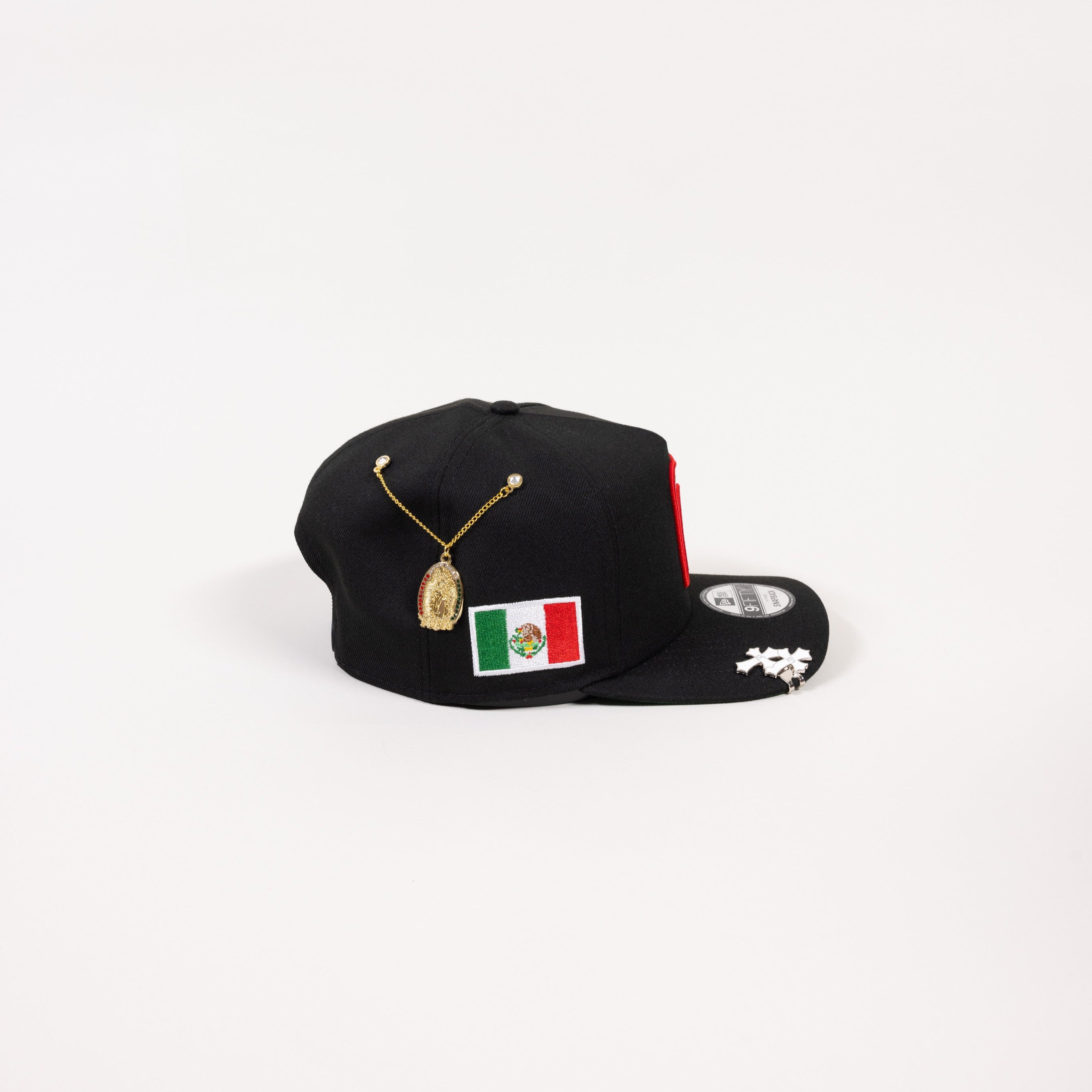 NEW ERA EXCLUSIVE 9FIFTY A-FRAME BLACK MEXICO SNAPBACK W/ MEXICO FLAG SIDE PATCH