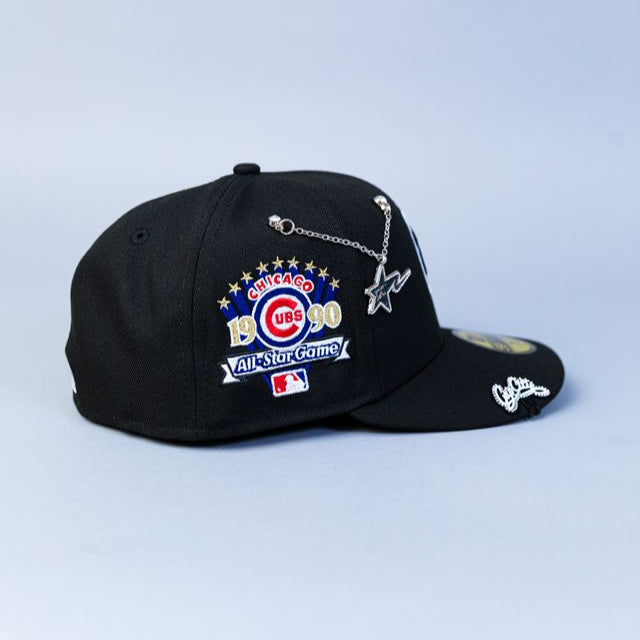 NEW ERA EXCLUSIVE 59FIFTY BLACK CHICAGO CUBS W/ 1990 ALL STAR GAME PATCH