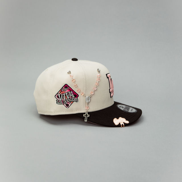 NEW ERA EXCLUSIVE 9FIFTY STONE GREY/ BLACK LOS ANGELES DODGERS SNAPBACK W/ "VIVA LOS DODGERS" SIDE PATCH