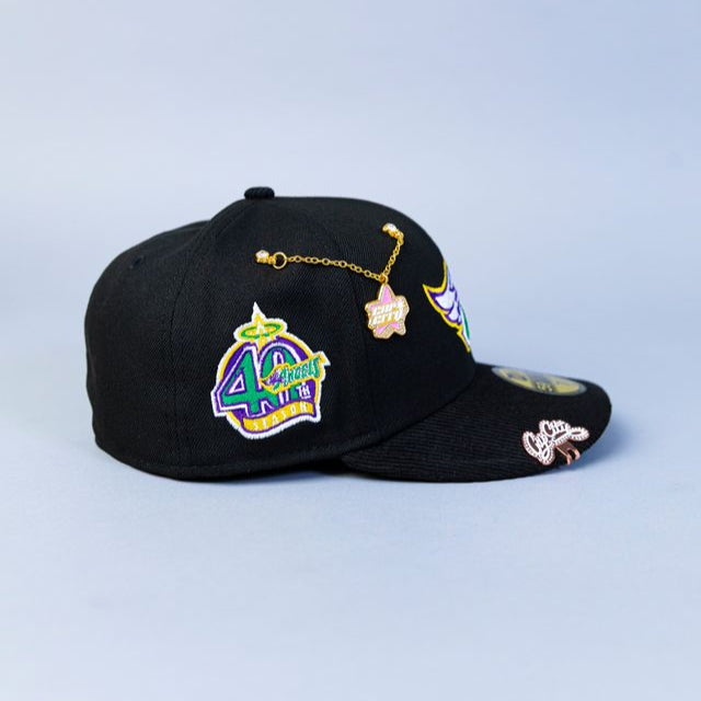 NEW ERA 59FIFTY BLACK ANAHEIM ANGELS W/ 40TH ANNIVERSARY SIDE PATCH